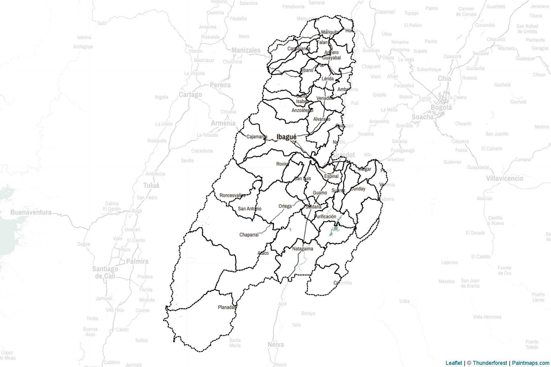 Tolima (Colombia) Map Cropping Samples-2