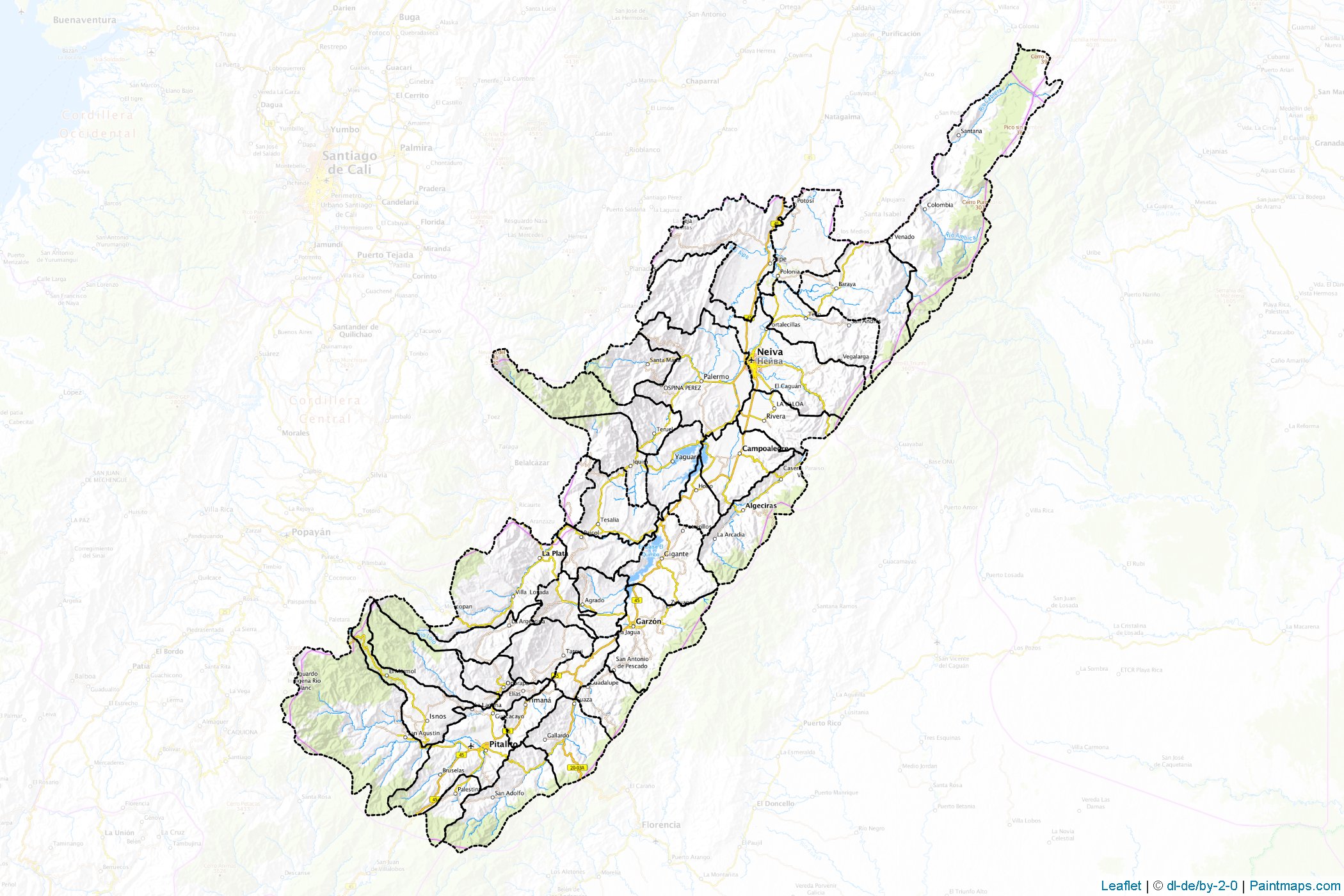 Huila (Colombia) Map Cropping Samples-1