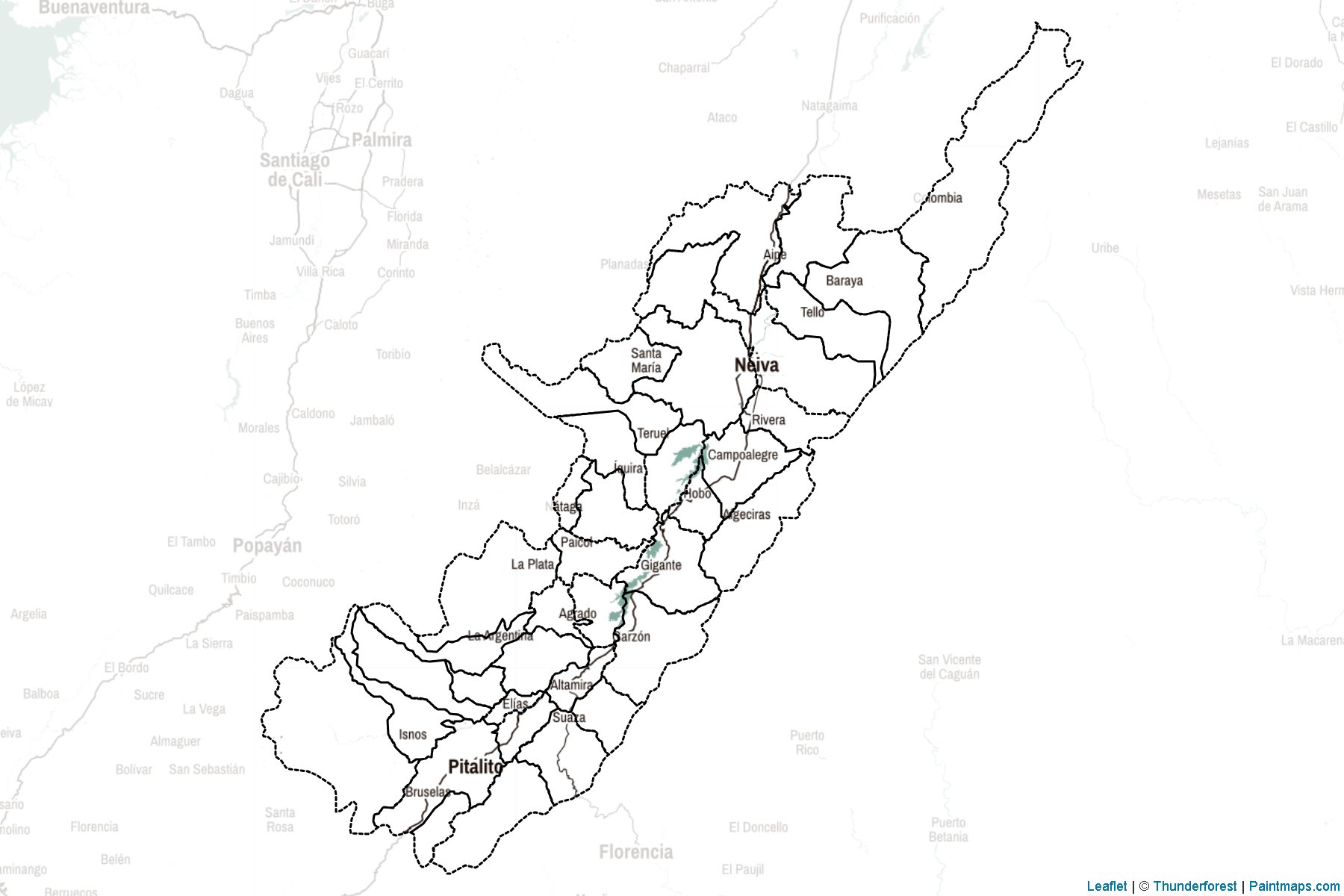 Huila (Colombia) Map Cropping Samples-2