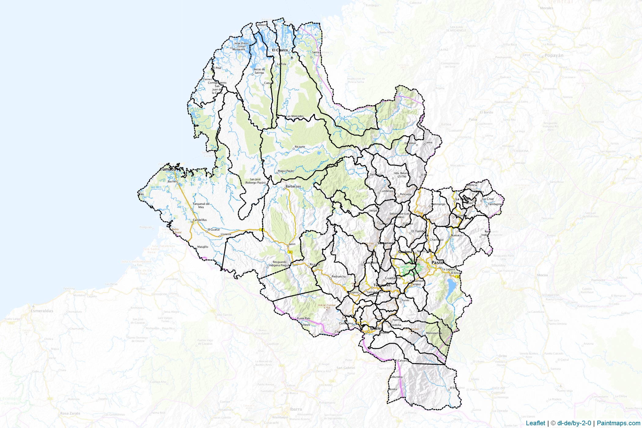 Nariño (Colombia) Map Cropping Samples-1