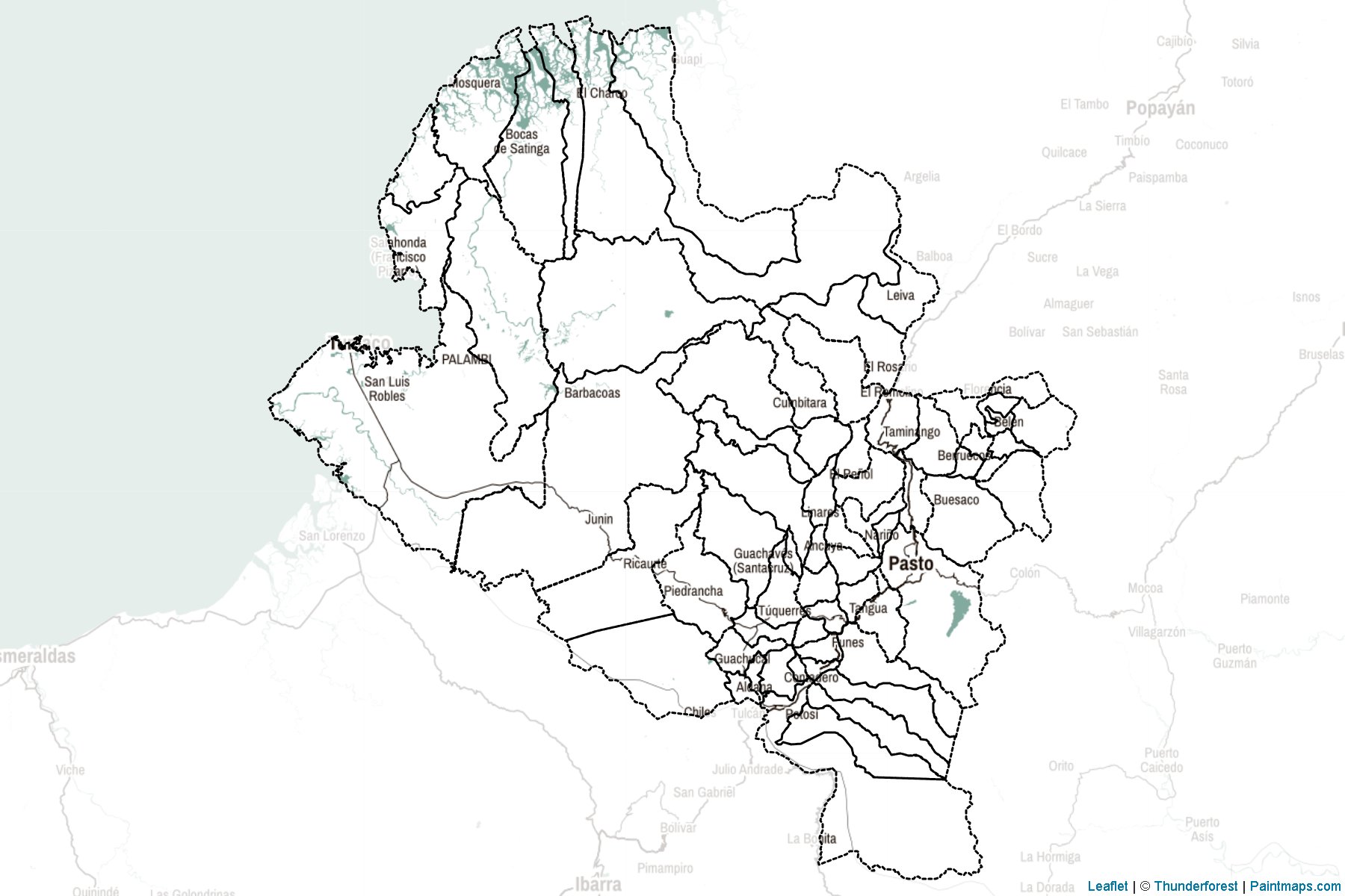 Nariño (Colombia) Map Cropping Samples-2