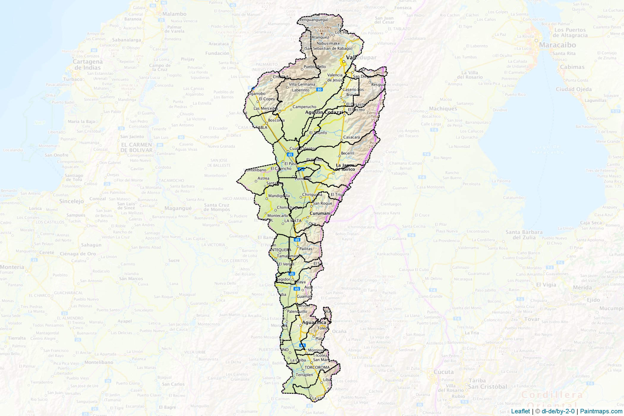 Cesar (Colombia) Map Cropping Samples-1