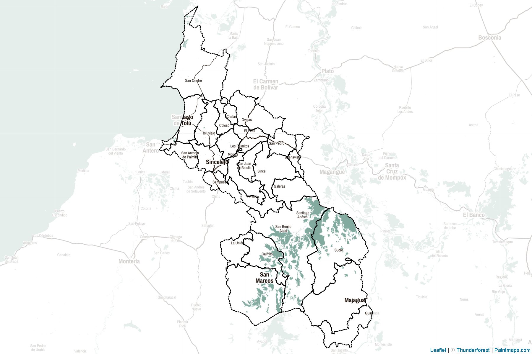 Sucre (Colombia) Map Cropping Samples-2