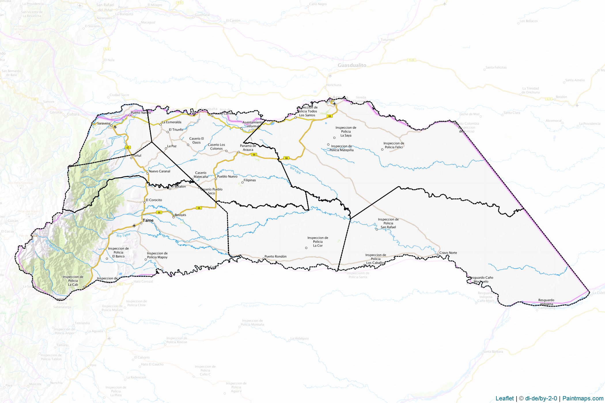 Muestras de recorte de mapas Arauca (Colombia)-1