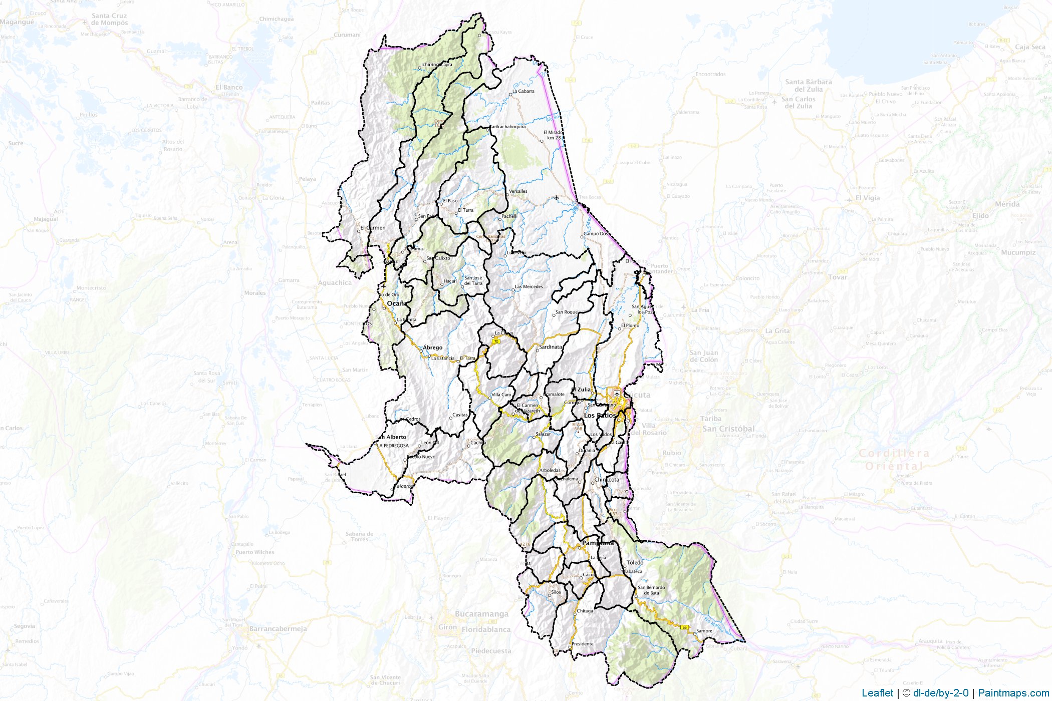 Norte de Santander (Colombia) Map Cropping Samples-1