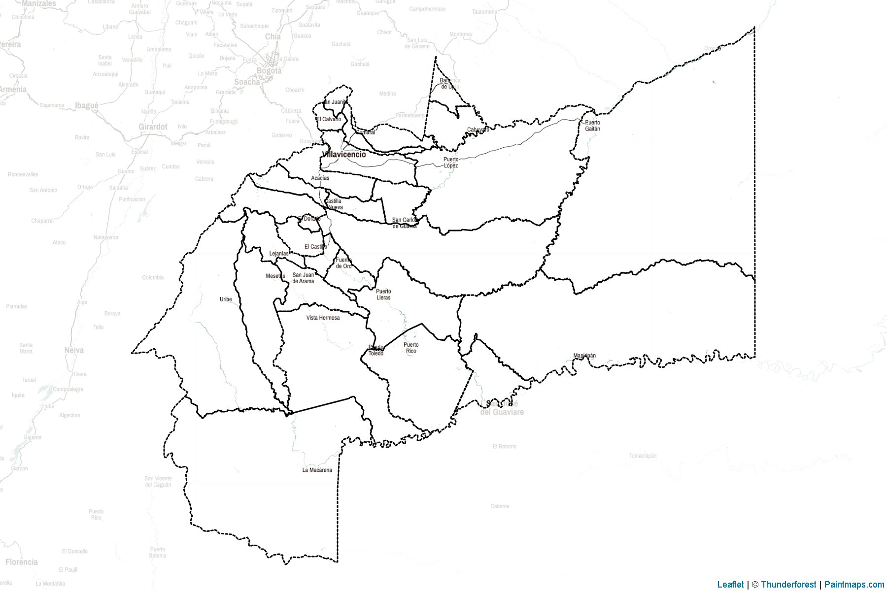 Muestras de recorte de mapas Meta (Colombia)-2