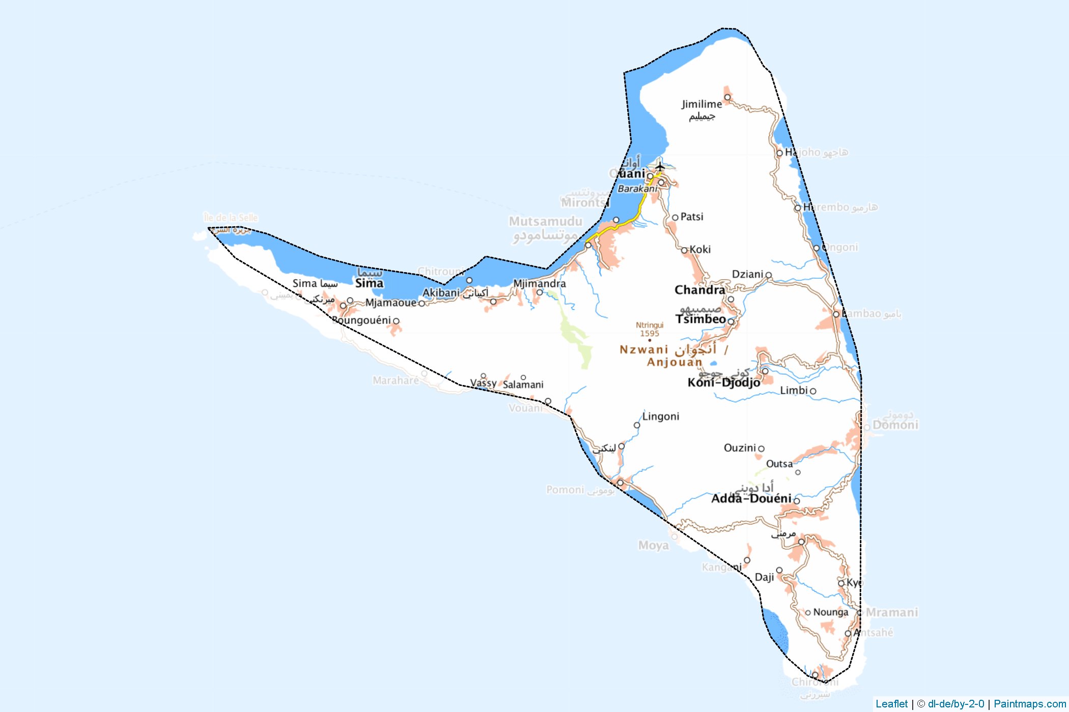 Muestras de recorte de mapas Andjouân (Comoras)-1