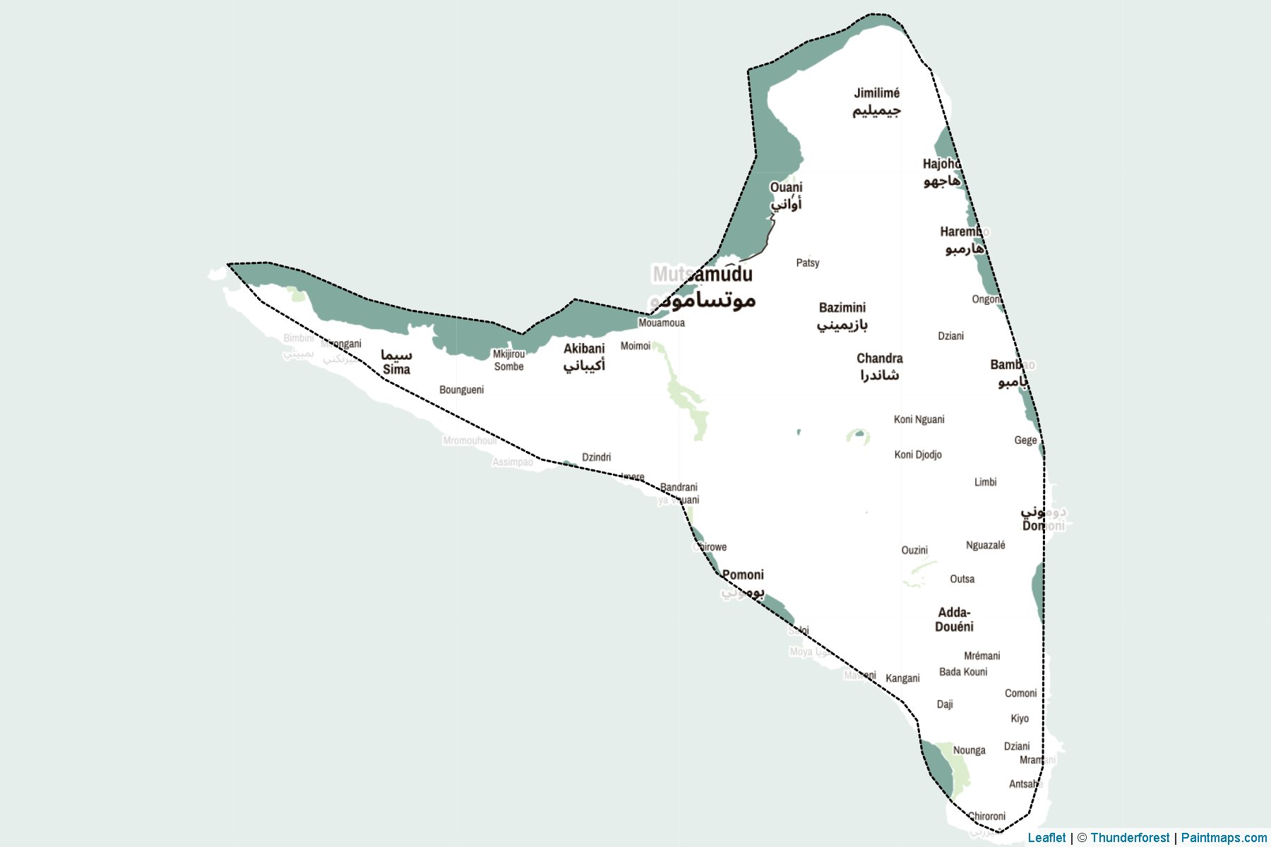 Muestras de recorte de mapas Andjouân (Comoras)-2