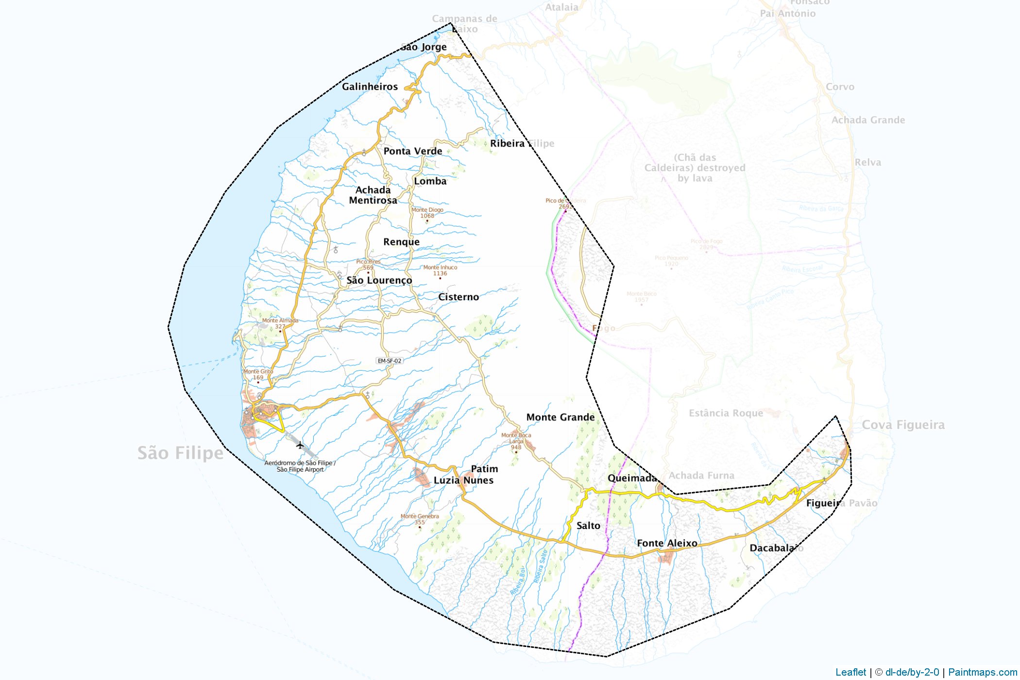 Muestras de recorte de mapas São Filipe (Cabo Verde)-1