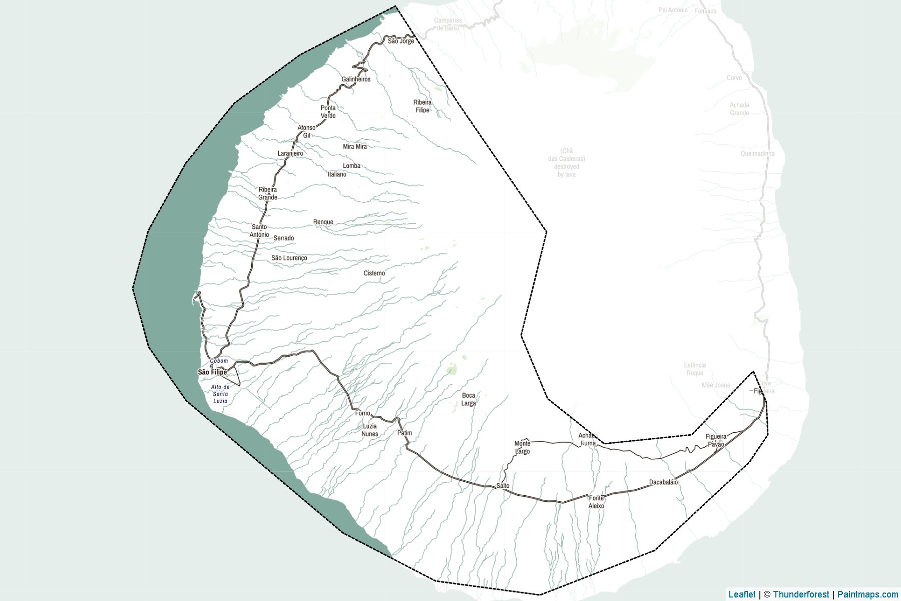 Muestras de recorte de mapas São Filipe (Cabo Verde)-2