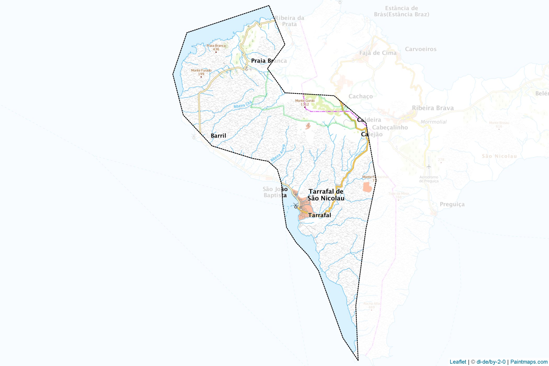 Muestras de recorte de mapas Tarrafal de São Nicolau (Cabo Verde)-1