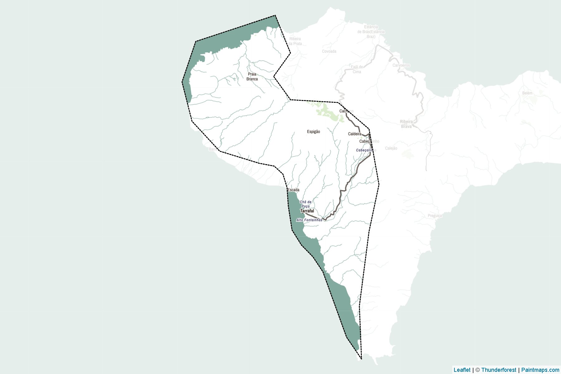 Muestras de recorte de mapas Tarrafal de São Nicolau (Cabo Verde)-2