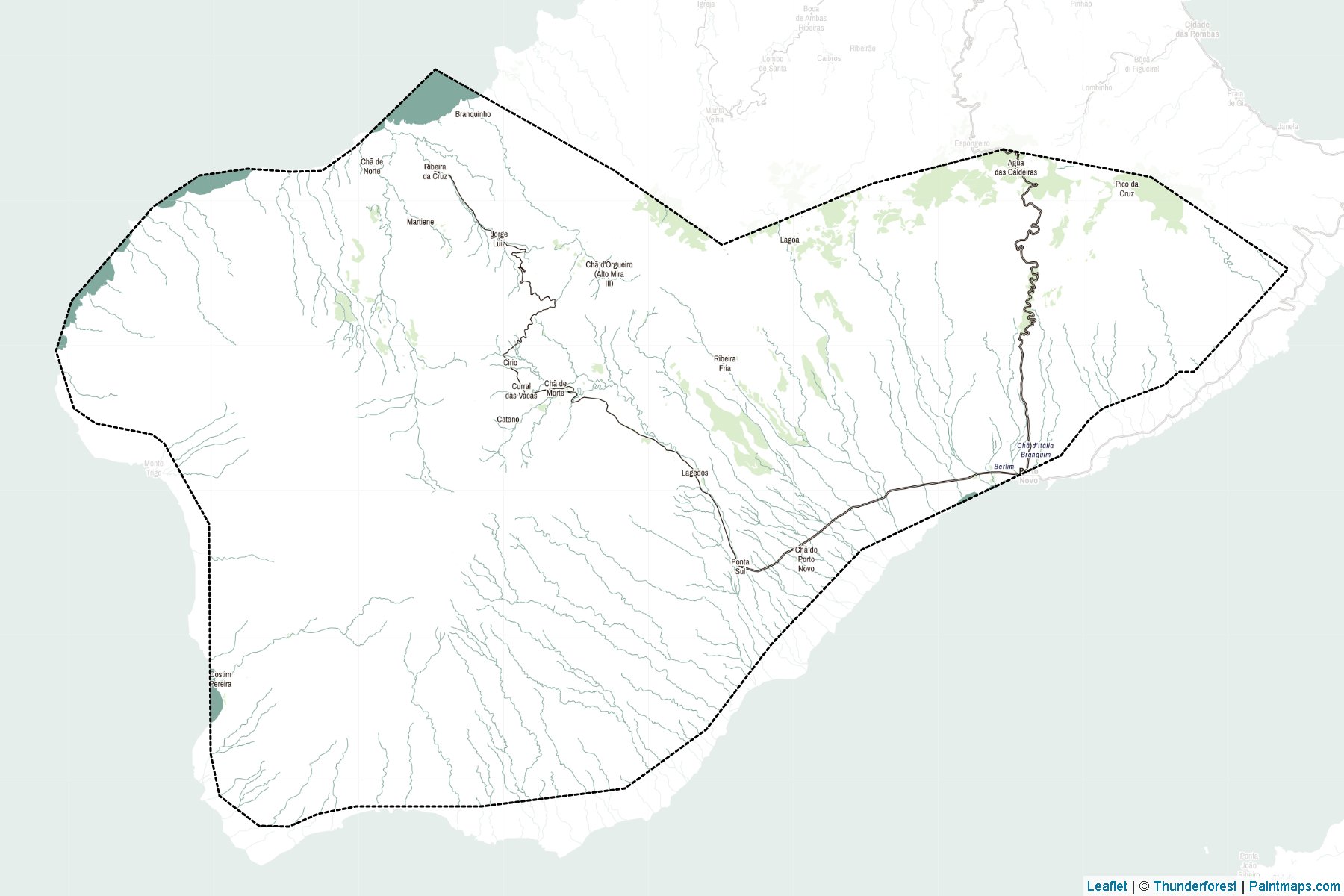 Muestras de recorte de mapas Porto Novo (Cabo Verde)-2