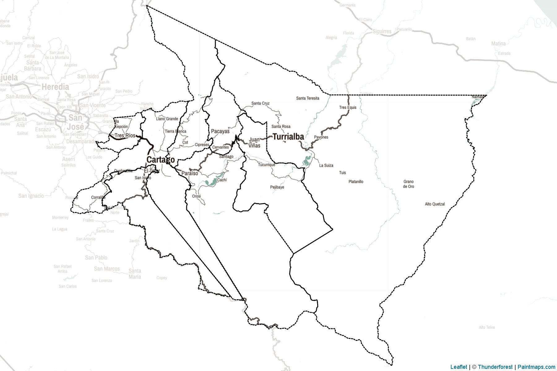 Muestras de recorte de mapas Cartago (Costa Rica)-2