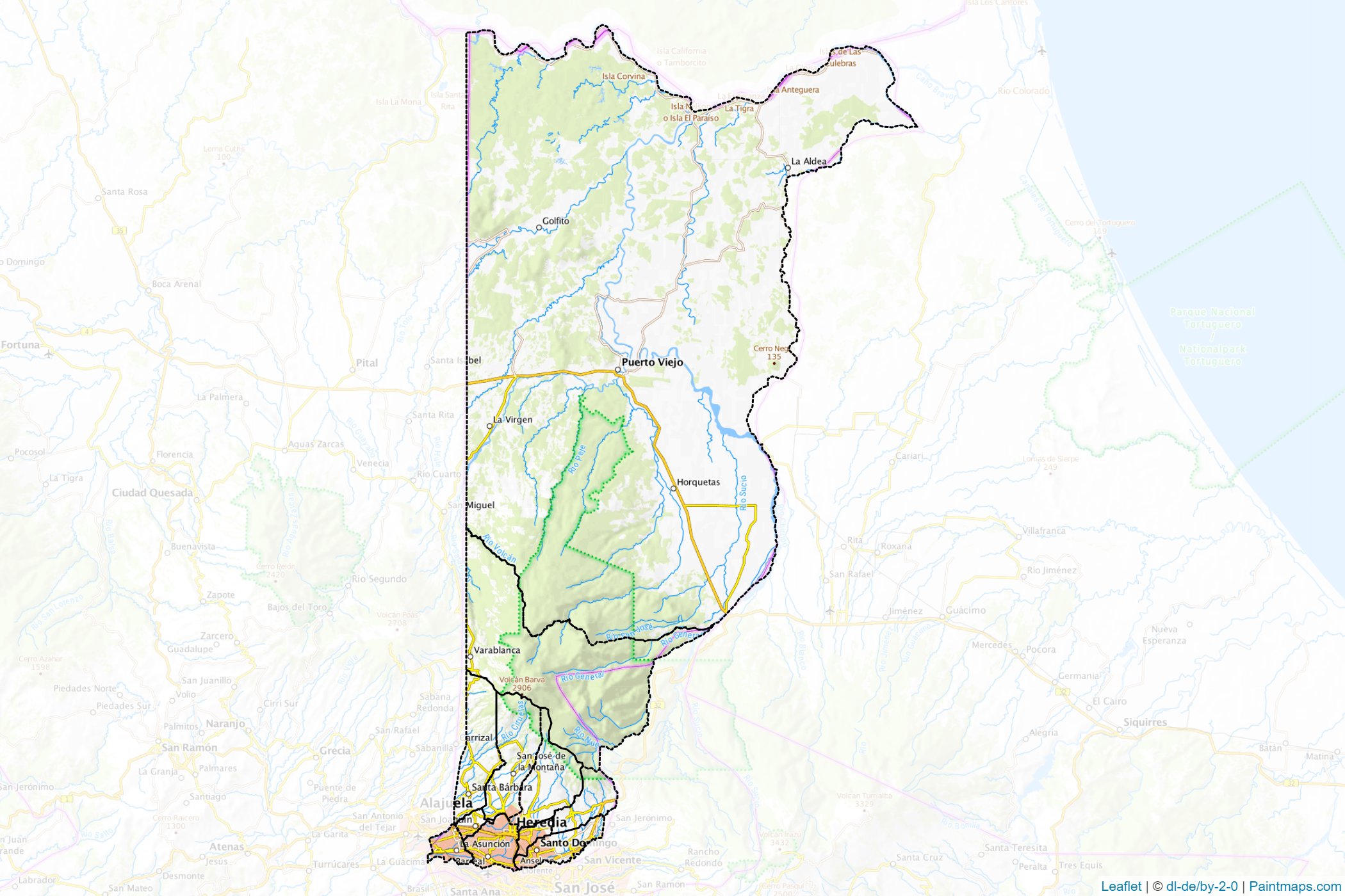 Muestras de recorte de mapas Heredia (Costa Rica)-1