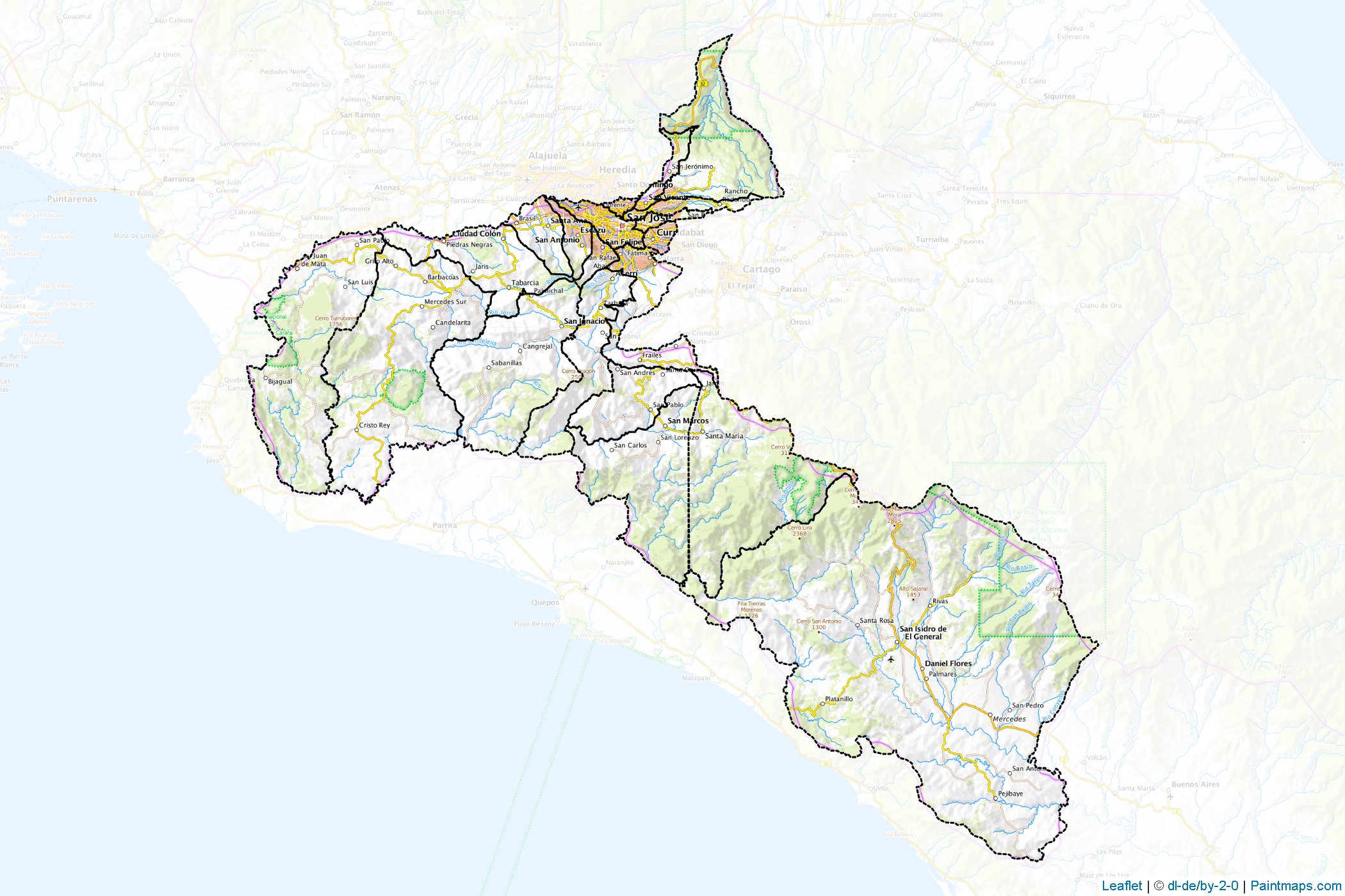 Muestras de recorte de mapas San José (Costa Rica)-1