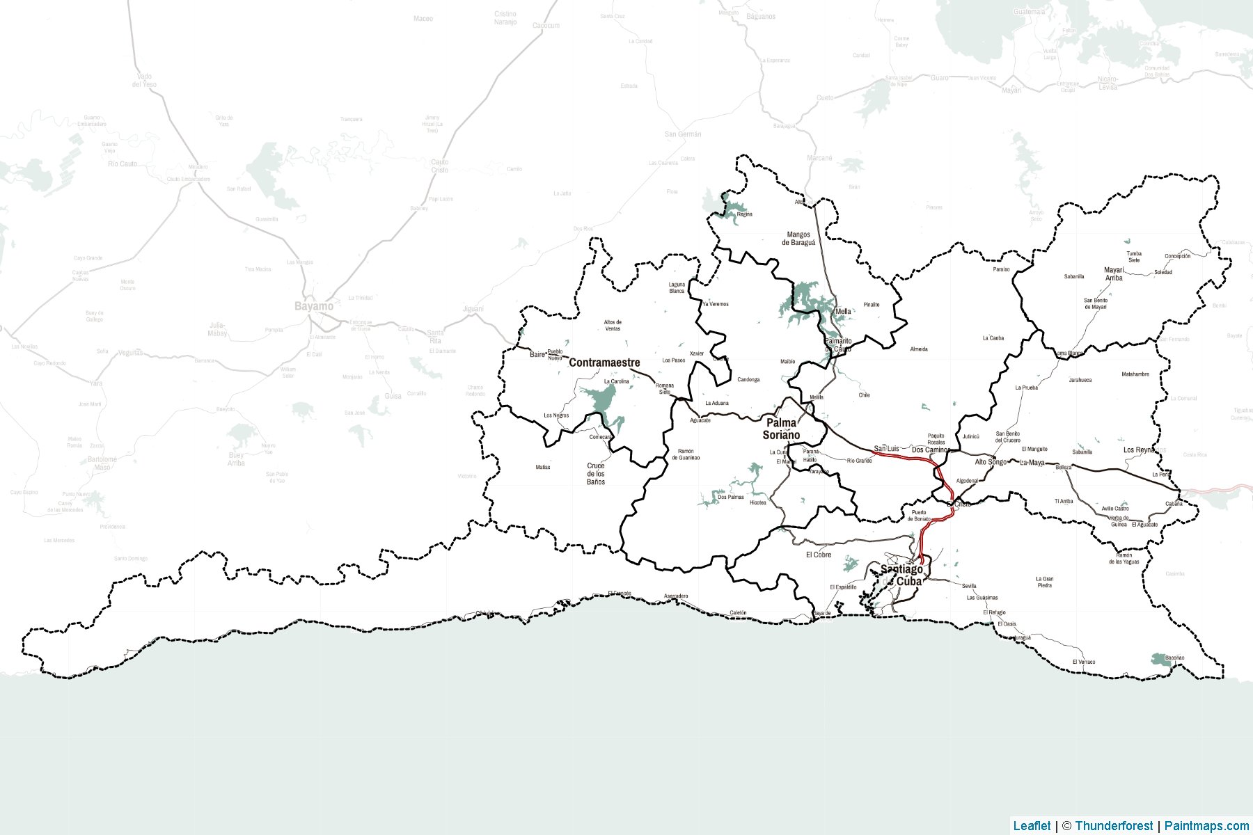 Santiago de Cuba ili (Küba) Haritası Örnekleri-2