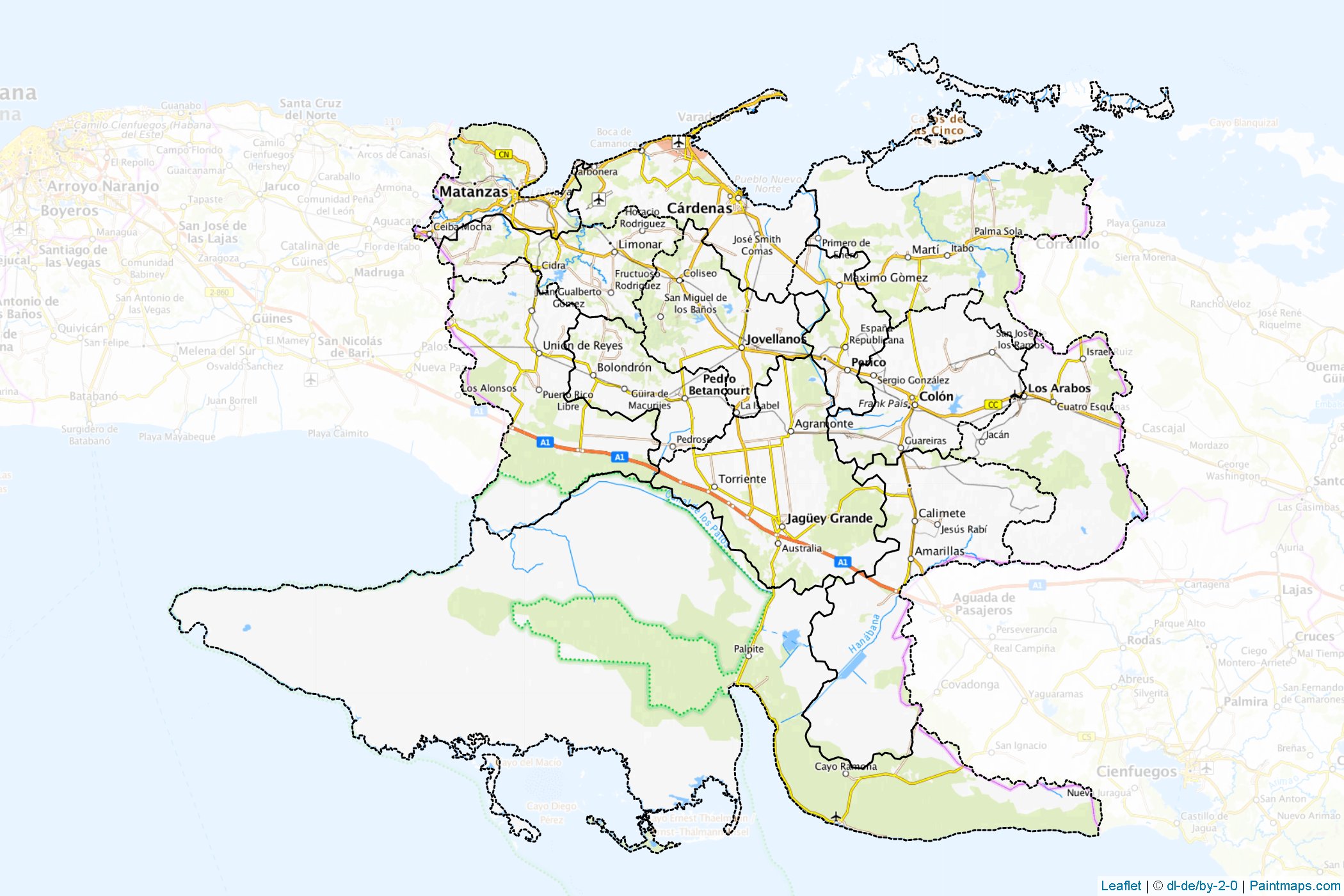 Matanzas ili (Küba) Haritası Örnekleri-1