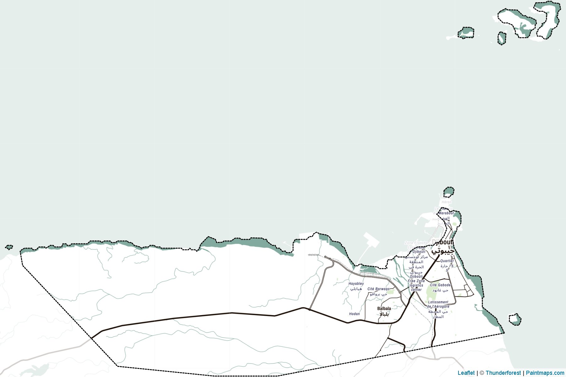 Muestras de recorte de mapas Djibouti (Djibouti)-2