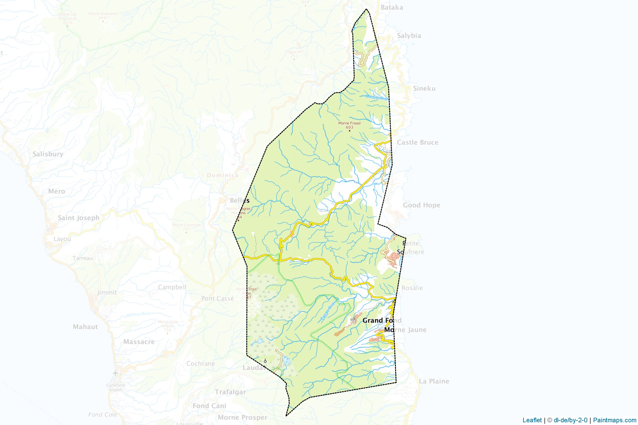 Muestras de recorte de mapas Saint David (Dominica)-1