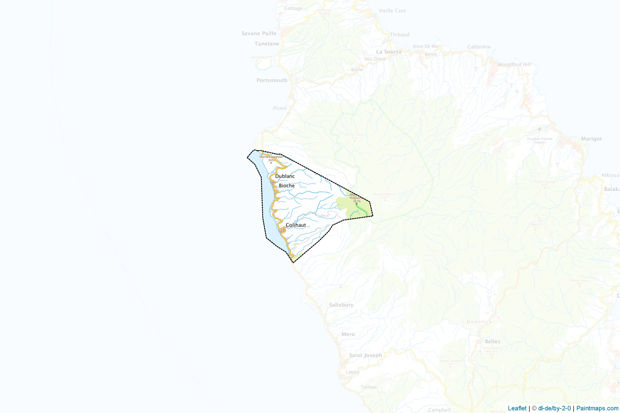 Muestras de recorte de mapas Saint Peter (Dominica)-1