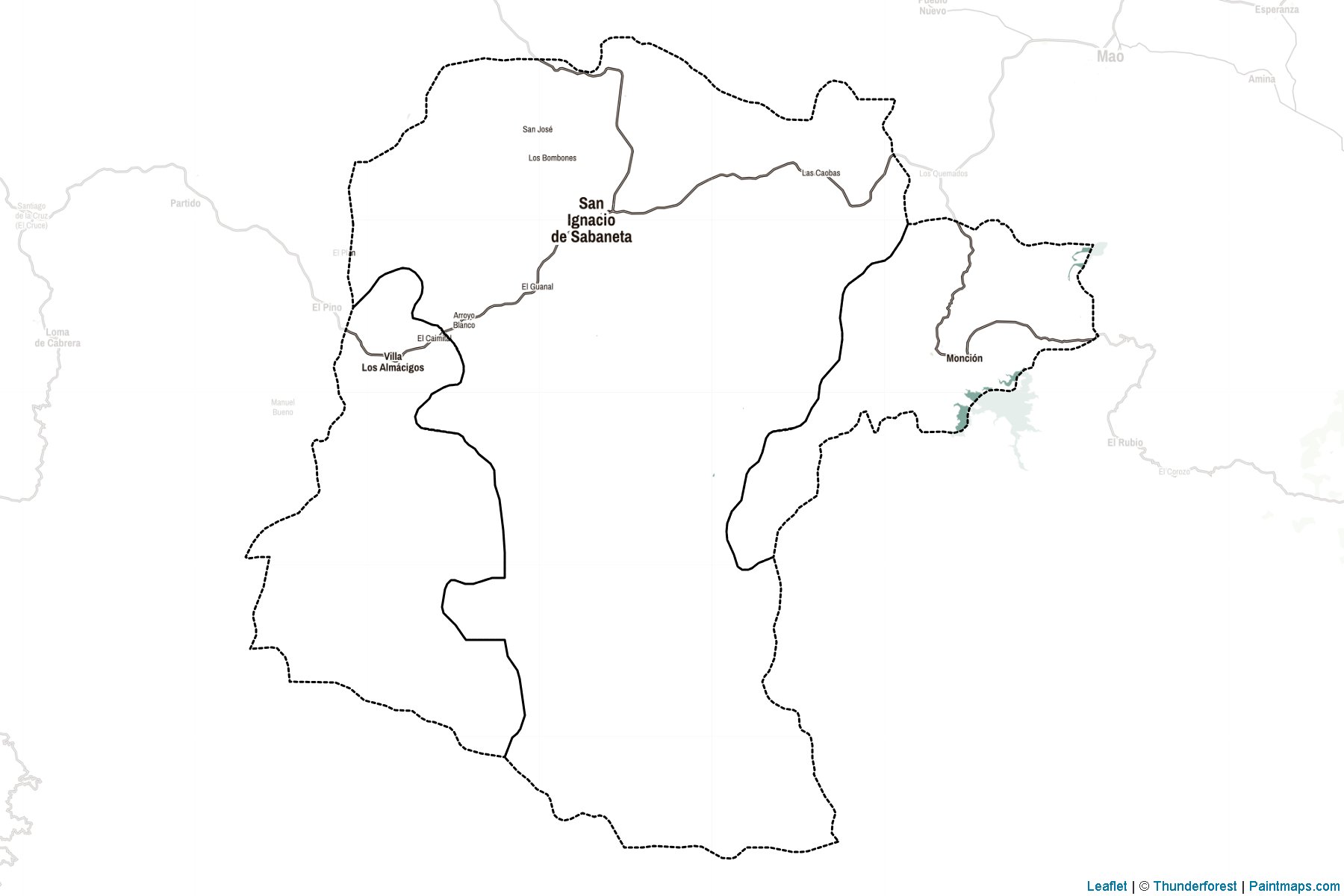 Muestras de recorte de mapas Santiago Rodríguez (República Dominicana)-2