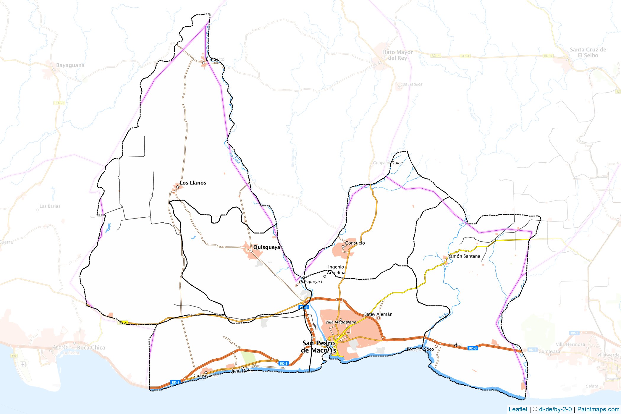 Muestras de recorte de mapas San Pedro De Macorís (República Dominicana)-1