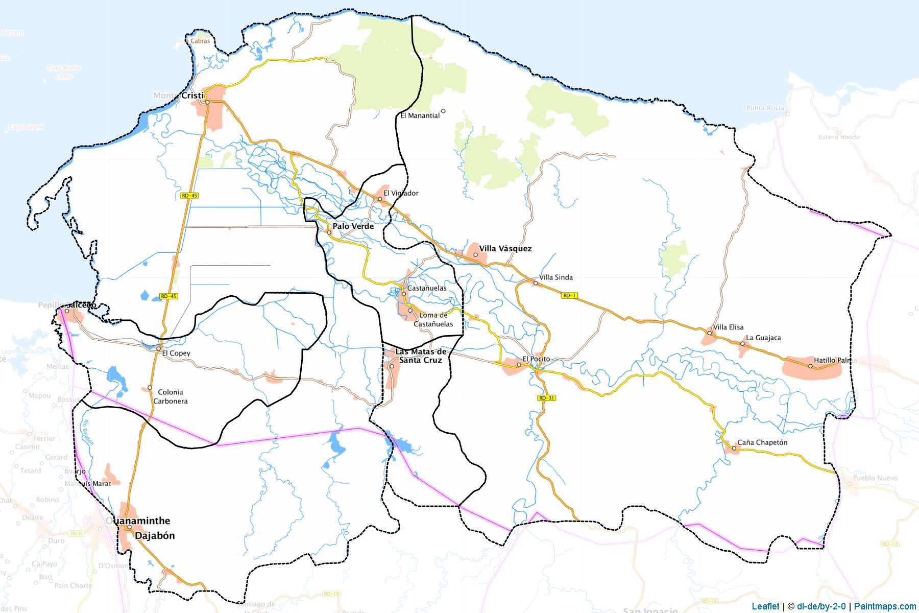 Muestras de recorte de mapas Monte Cristi (República Dominicana)-1