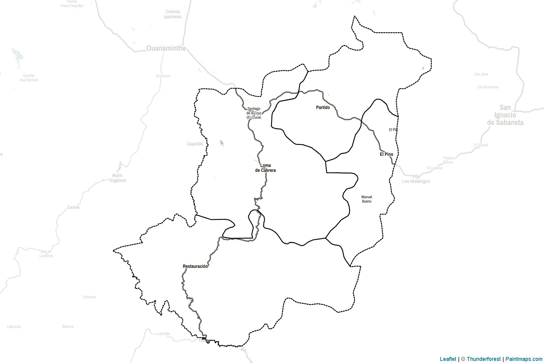 Muestras de recorte de mapas Dajabón (República Dominicana)-2