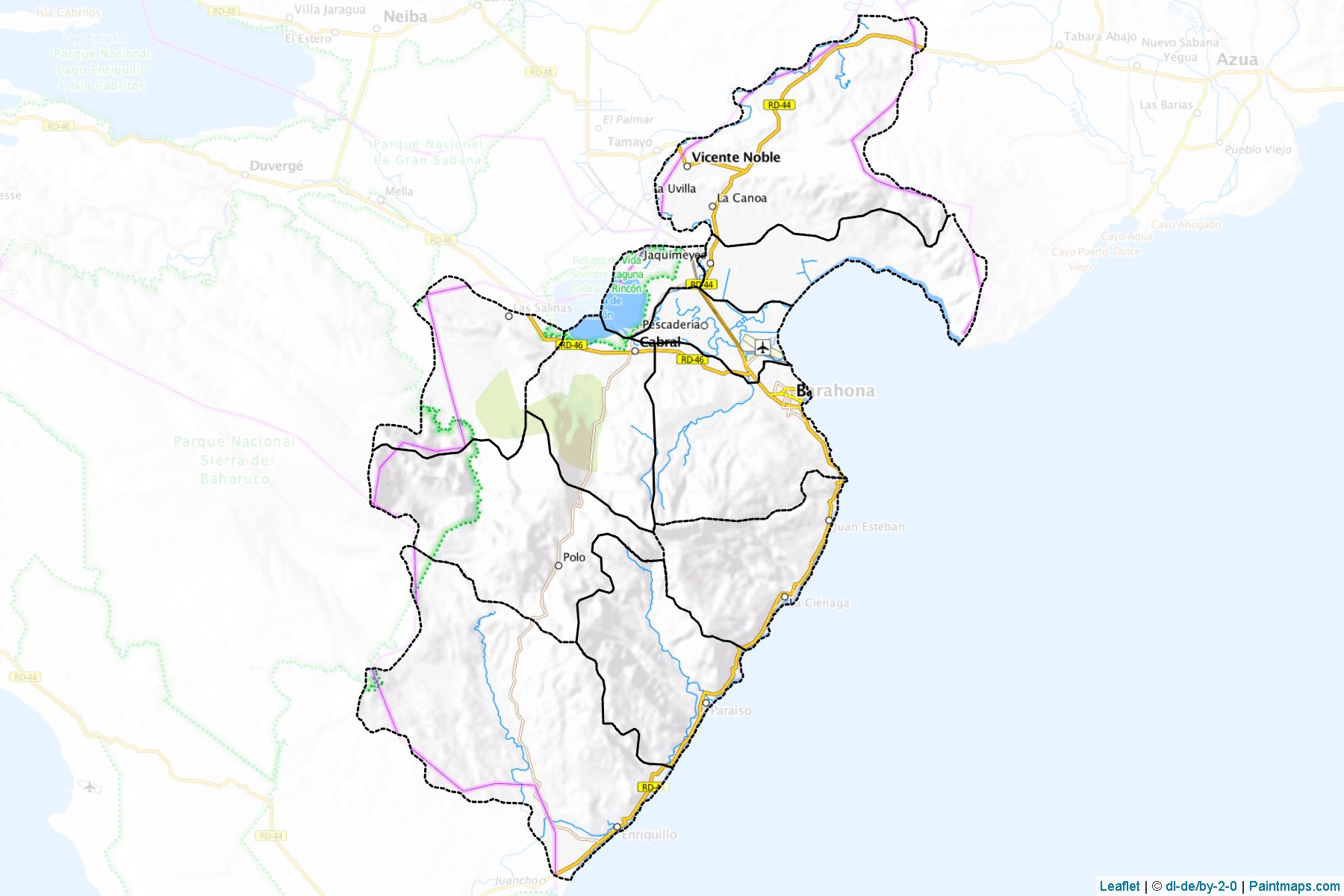 Muestras de recorte de mapas Barahona (República Dominicana)-1