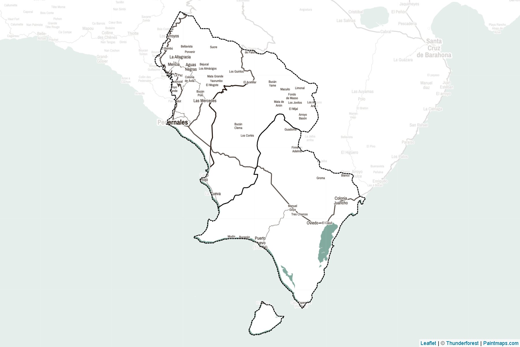 Muestras de recorte de mapas Pedernales (República Dominicana)-2