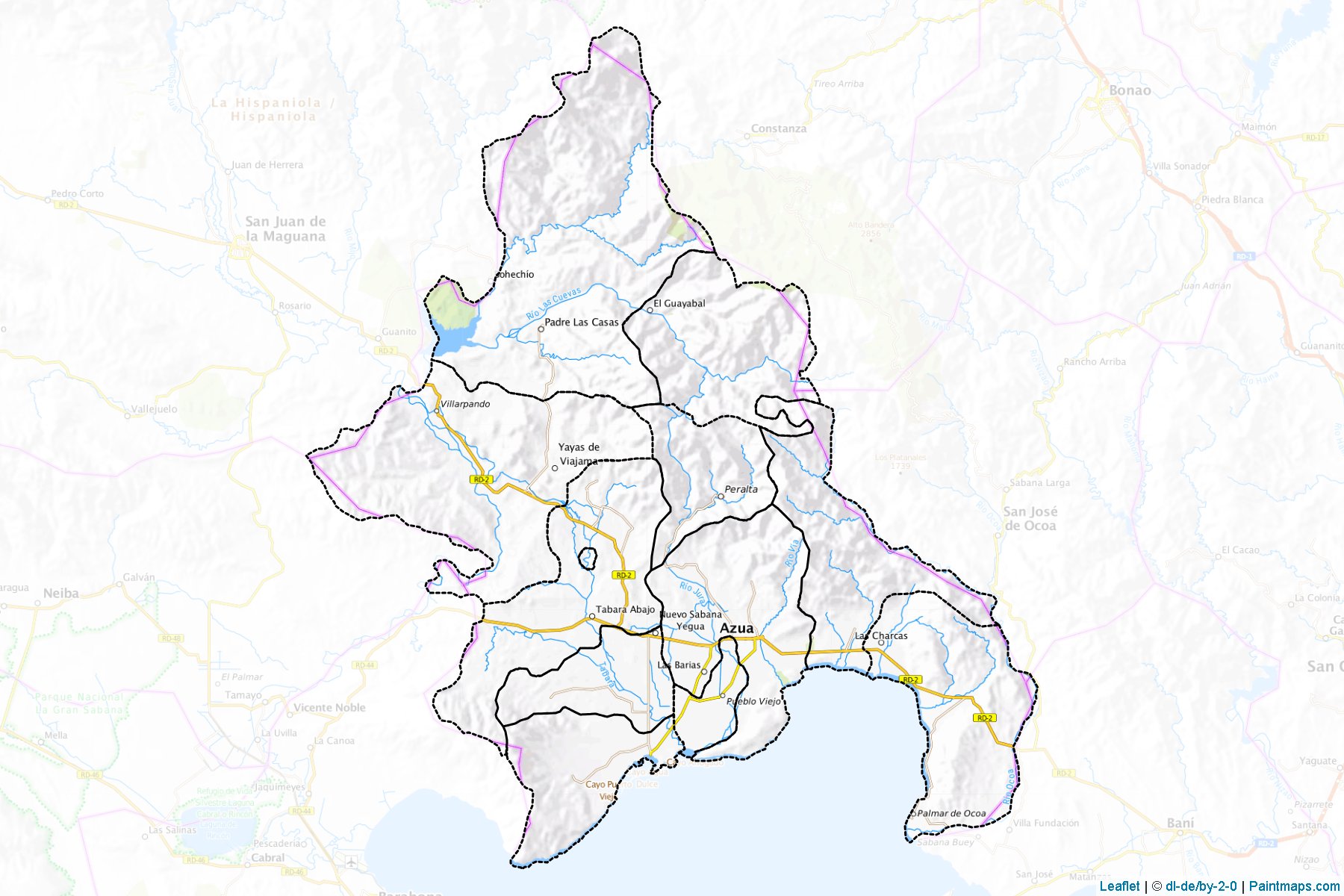 Muestras de recorte de mapas Azua (República Dominicana)-1