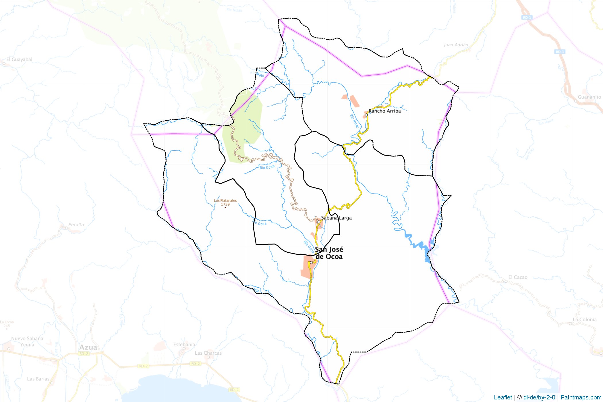 Muestras de recorte de mapas San José De Ocoa (República Dominicana)-1