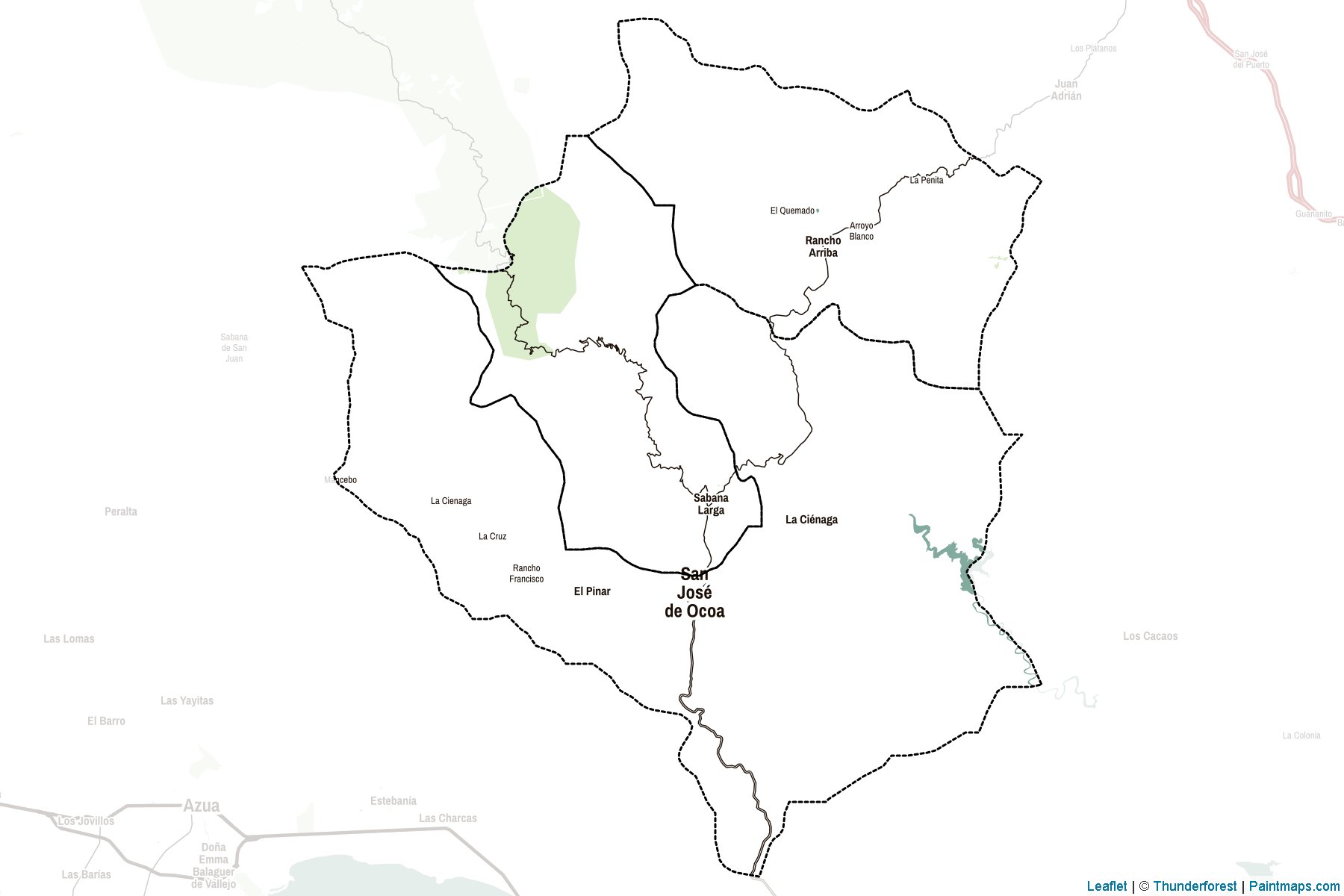 Muestras de recorte de mapas San José De Ocoa (República Dominicana)-2