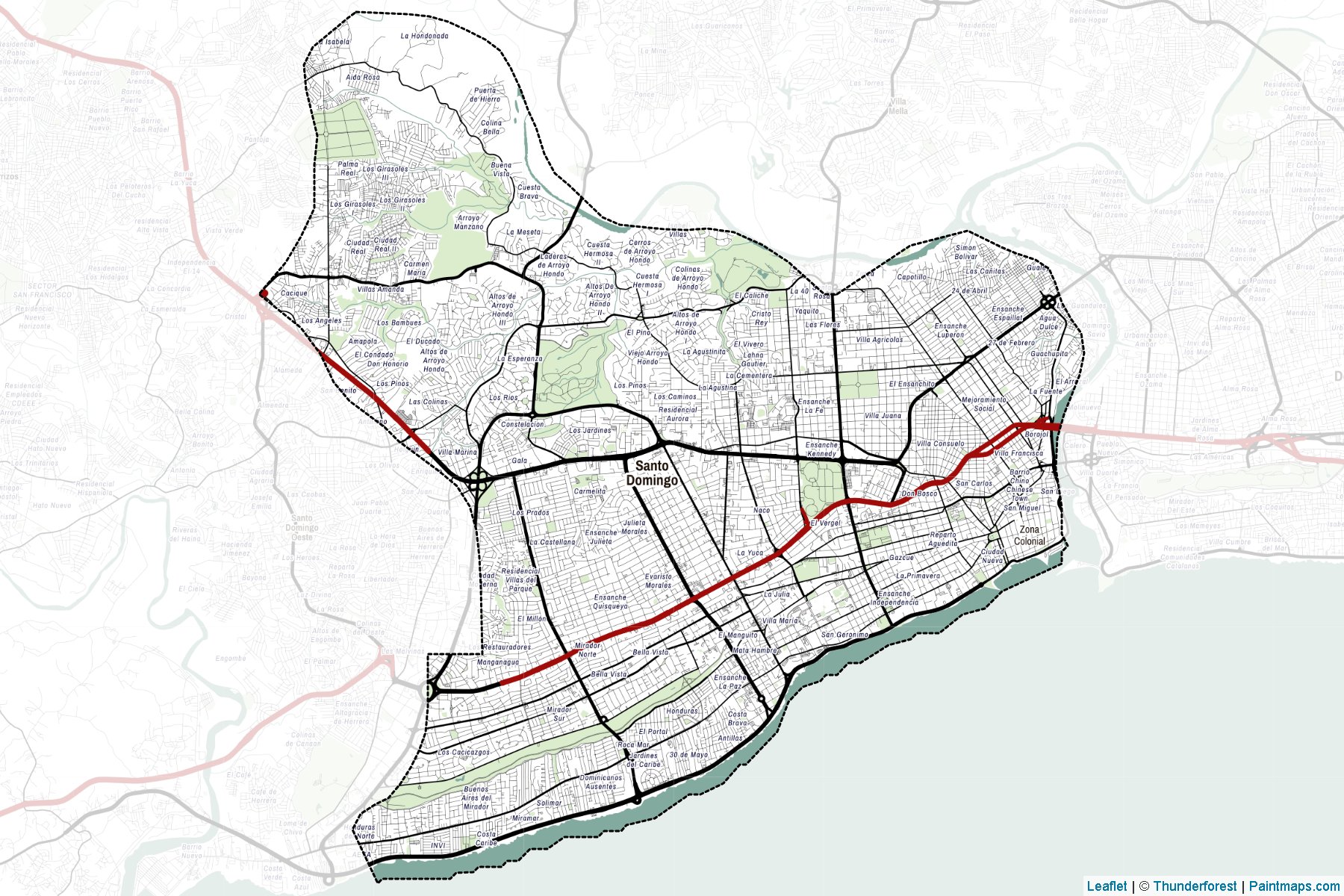 Muestras de recorte de mapas Distrito Nacional (República Dominicana)-2