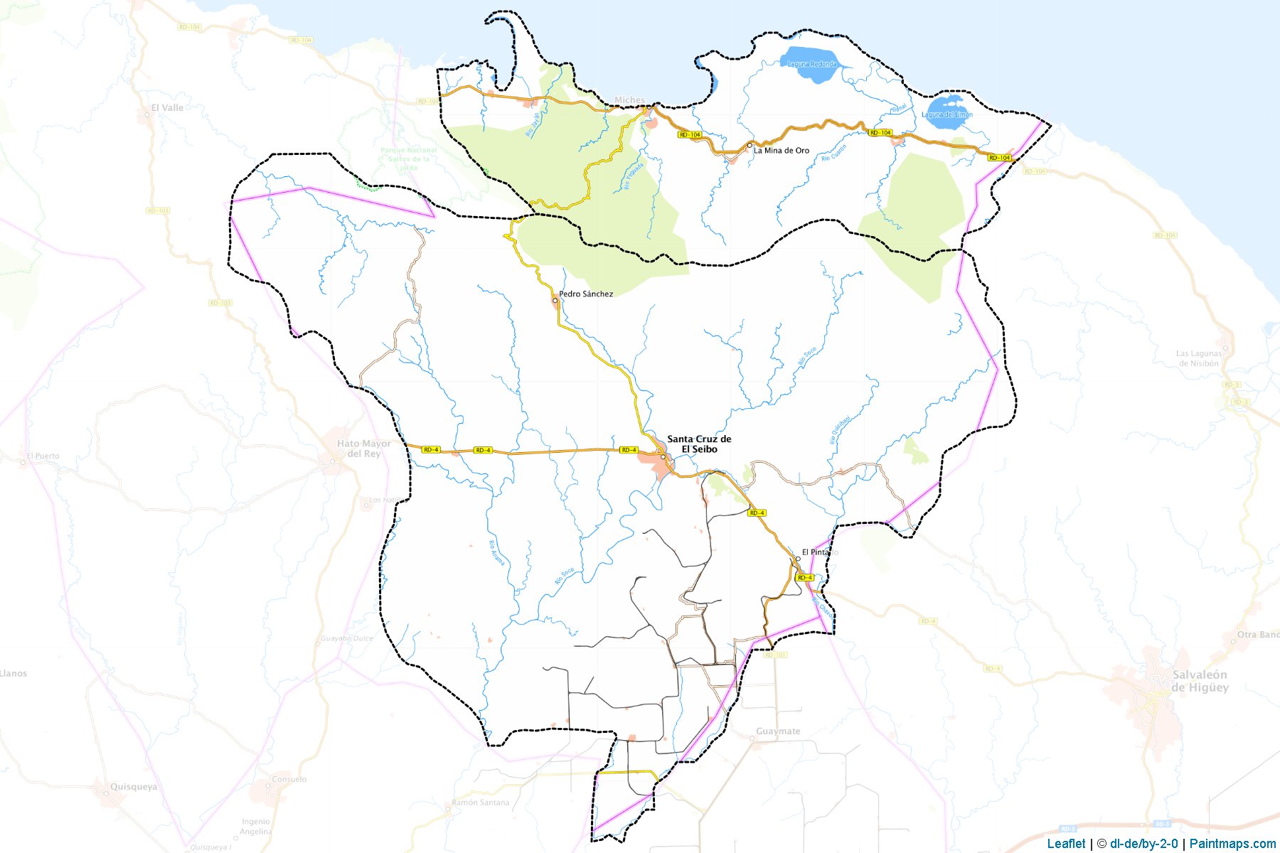 Muestras de recorte de mapas El Seybo (República Dominicana)-1