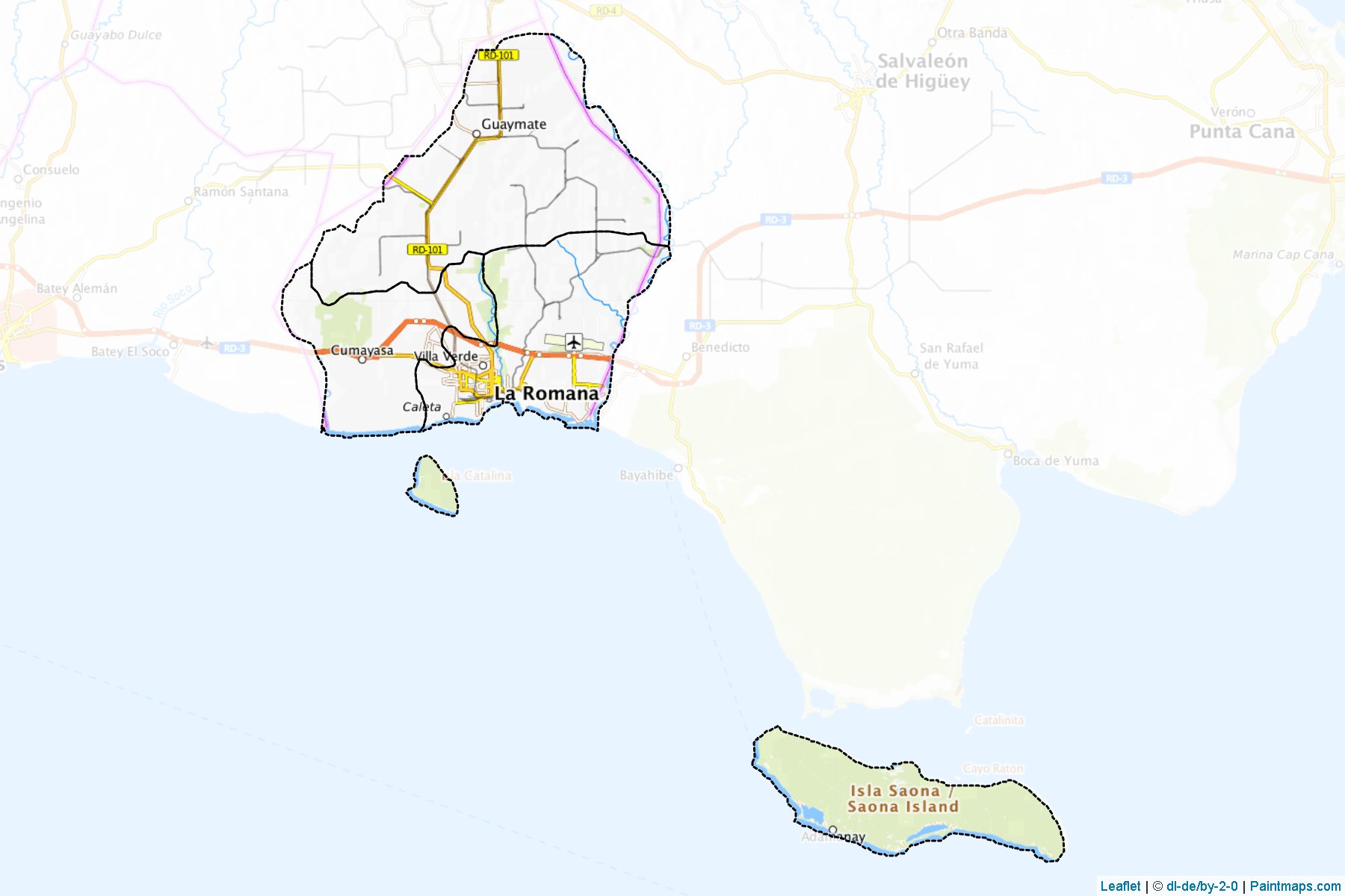 Muestras de recorte de mapas La Romana (República Dominicana)-1