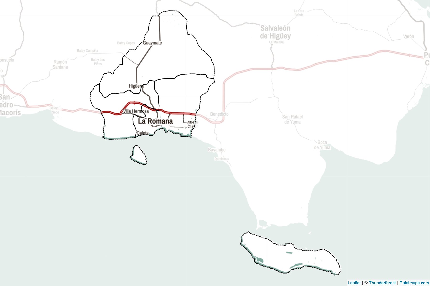 Muestras de recorte de mapas La Romana (República Dominicana)-2