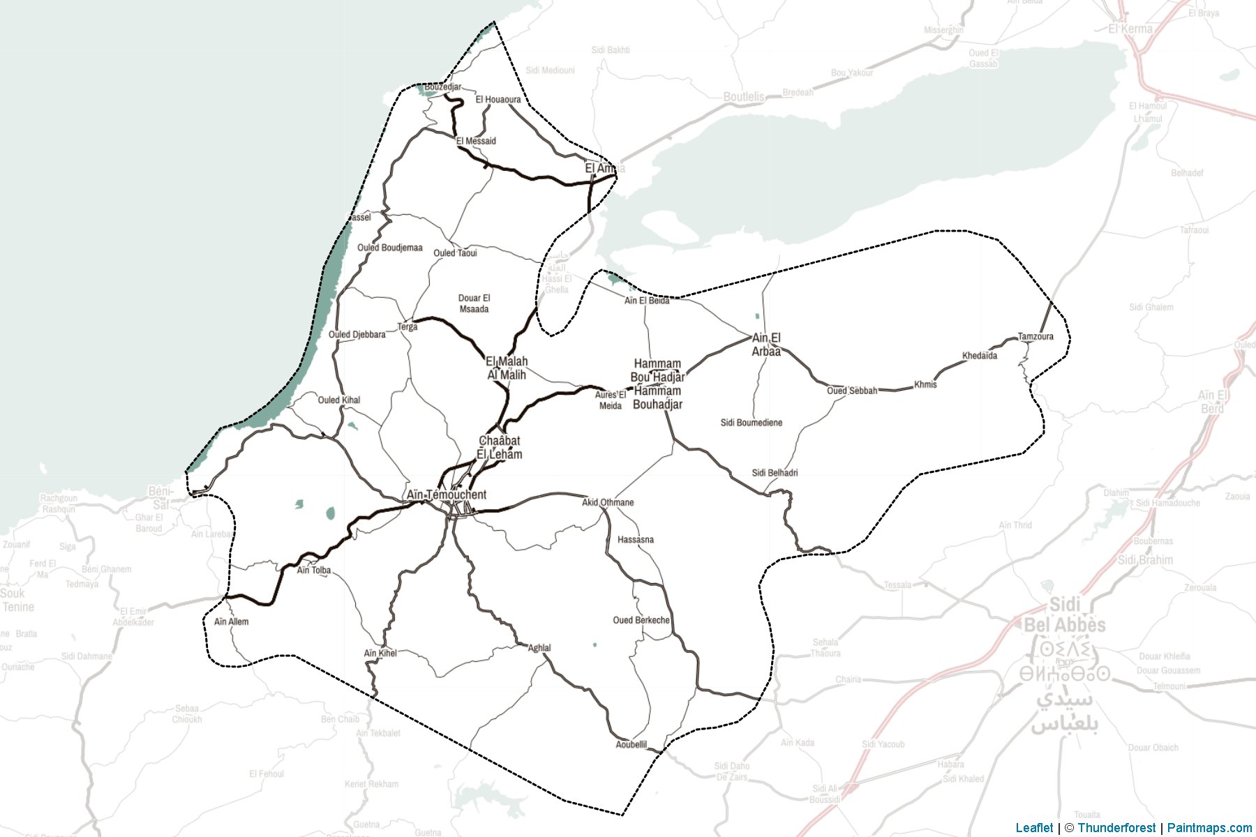 Muestras de recorte de mapas Aïn Témouchent (Argelia)-2