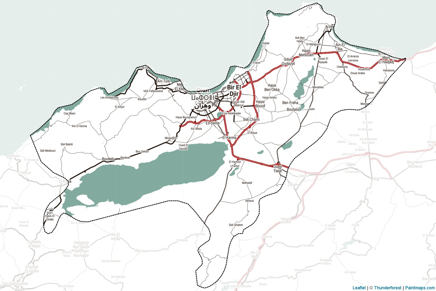 Muestras de recorte de mapas Oran (Argelia)-2