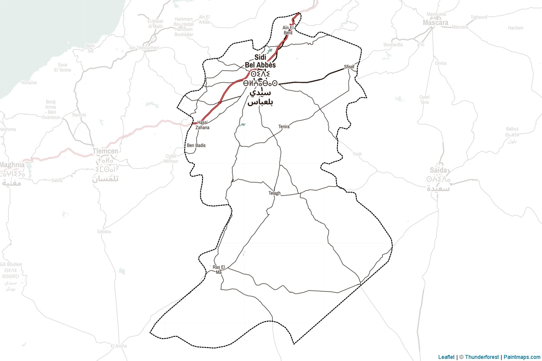 Sidi Bel Abbes (Algeria) Map Cropping Samples-2