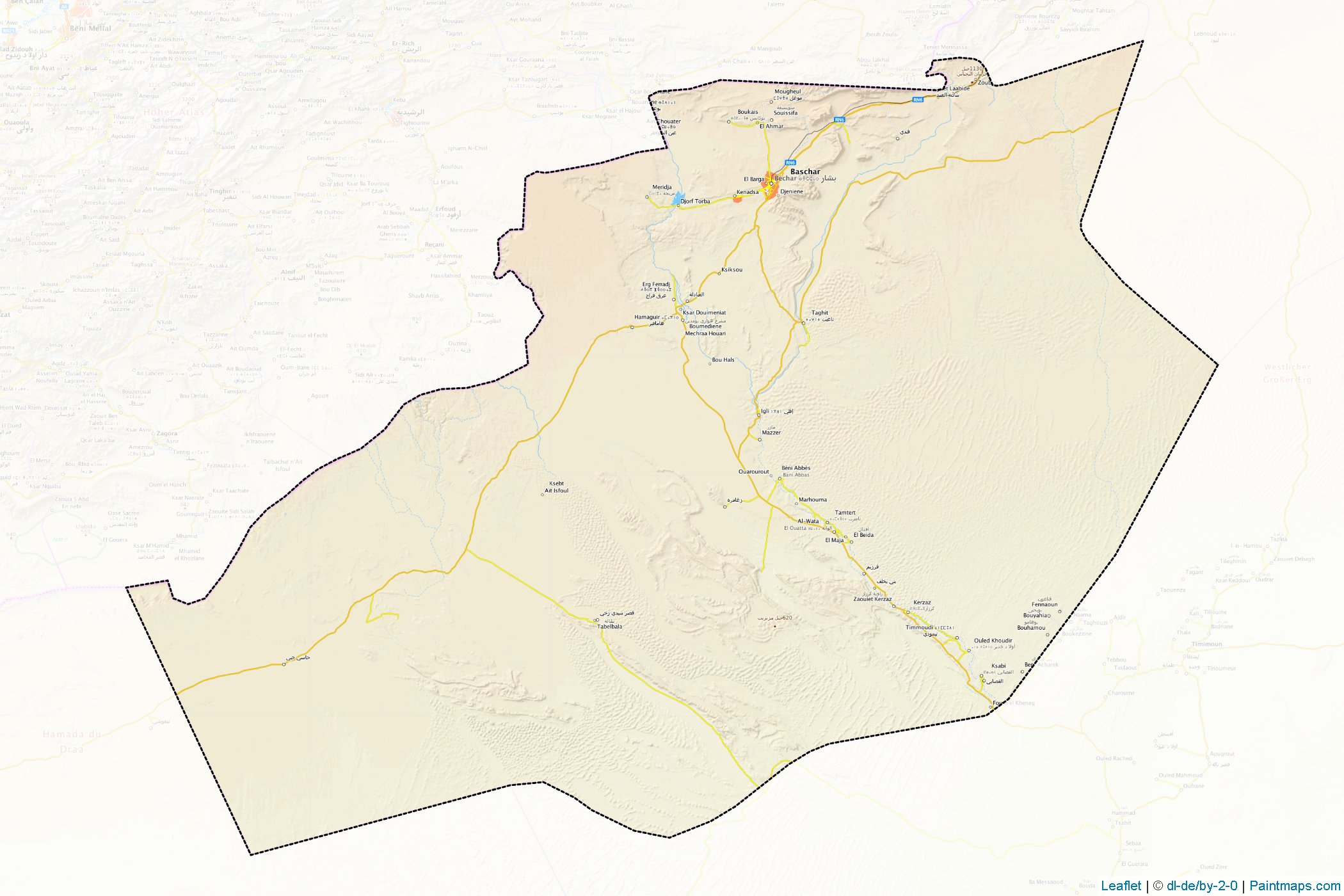 Muestras de recorte de mapas Béchar (Argelia)-1