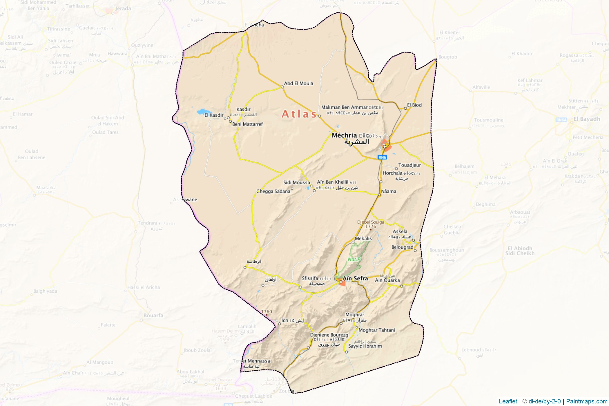 Naama (Algeria) Map Cropping Samples-1