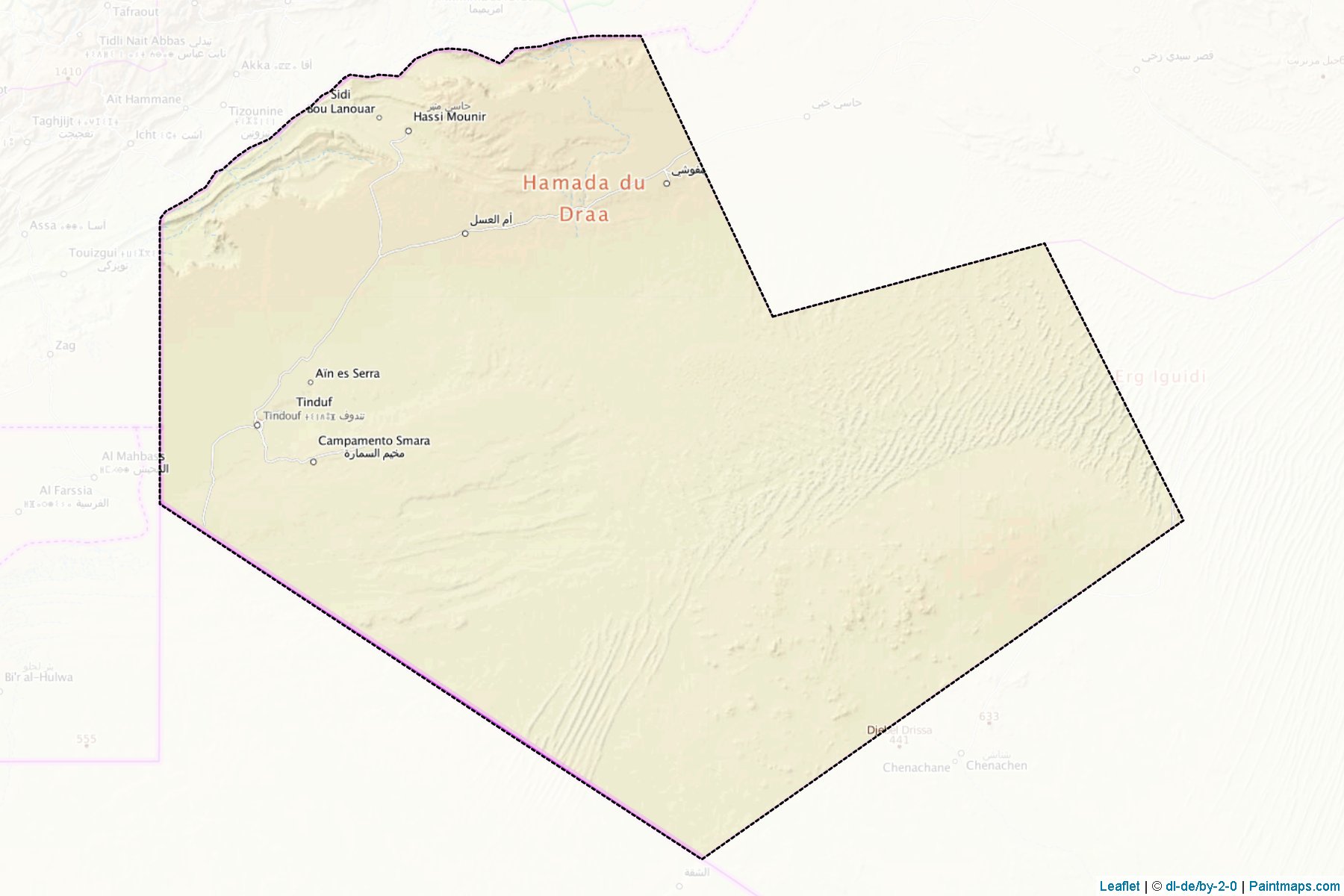 Muestras de recorte de mapas Tindouf (Argelia)-1