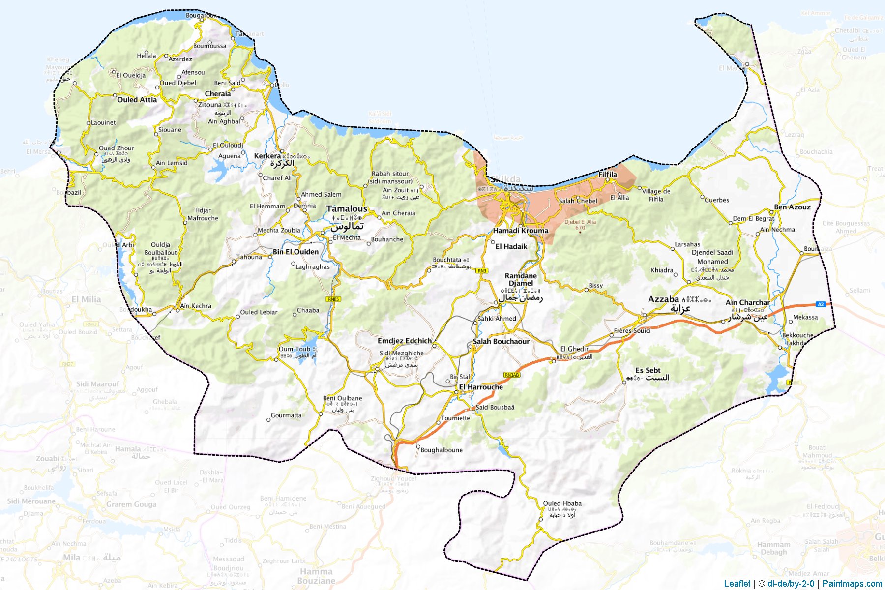 Muestras de recorte de mapas Skikda (Argelia)-1