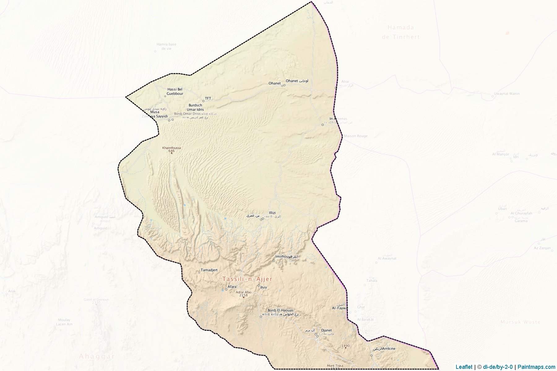 Muestras de recorte de mapas Illizi (Argelia)-1