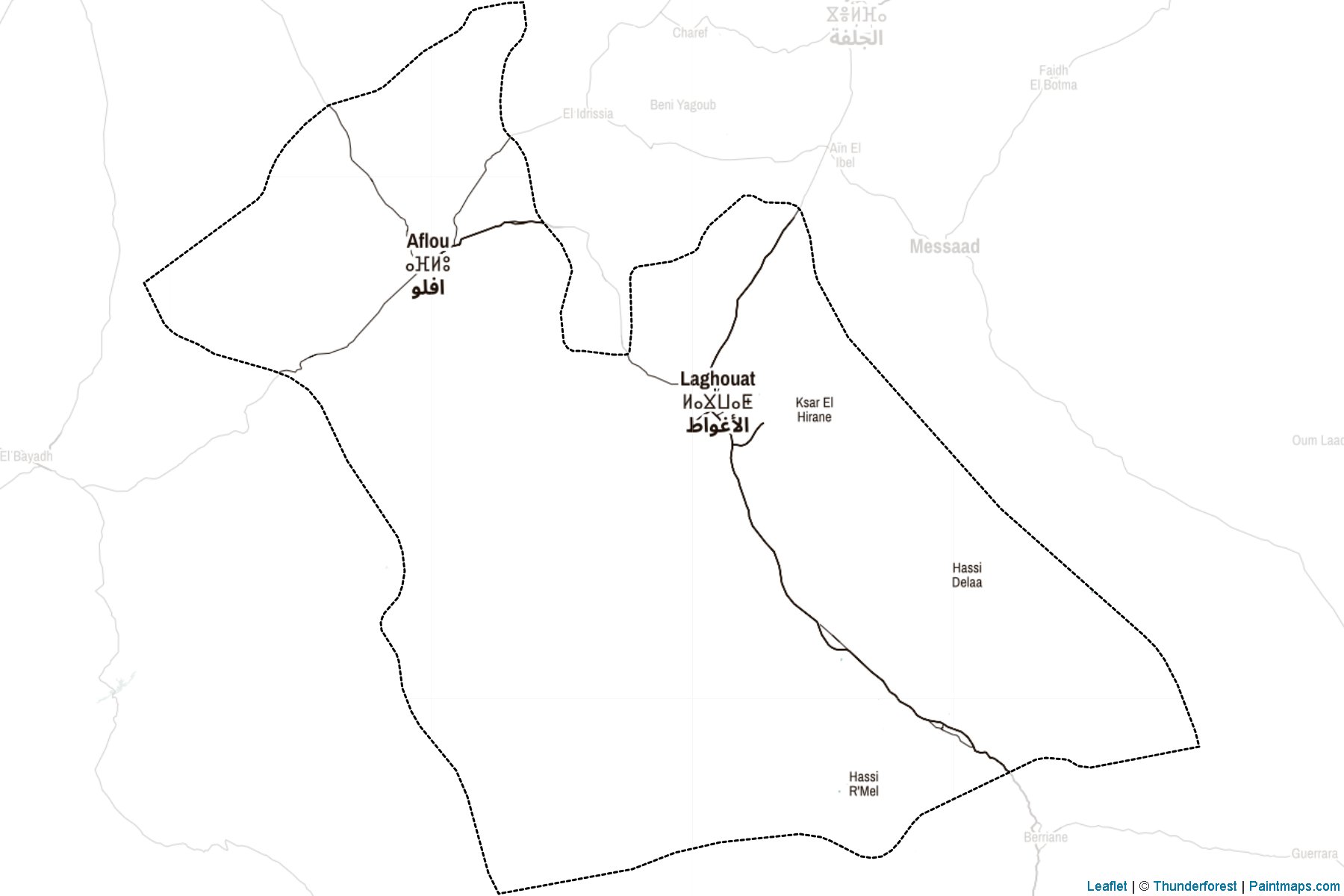 Muestras de recorte de mapas Laghouat (Argelia)-2