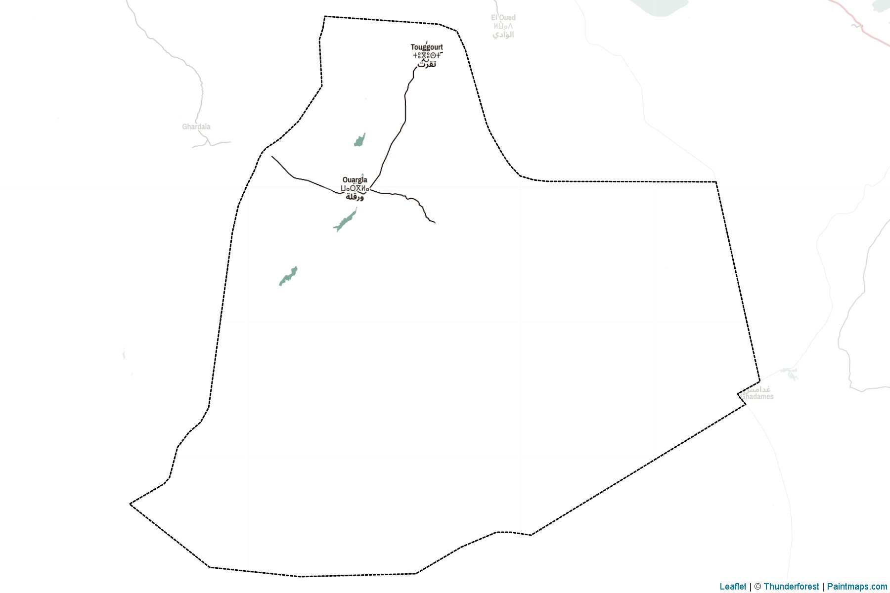 Muestras de recorte de mapas Ouargla (Argelia)-2