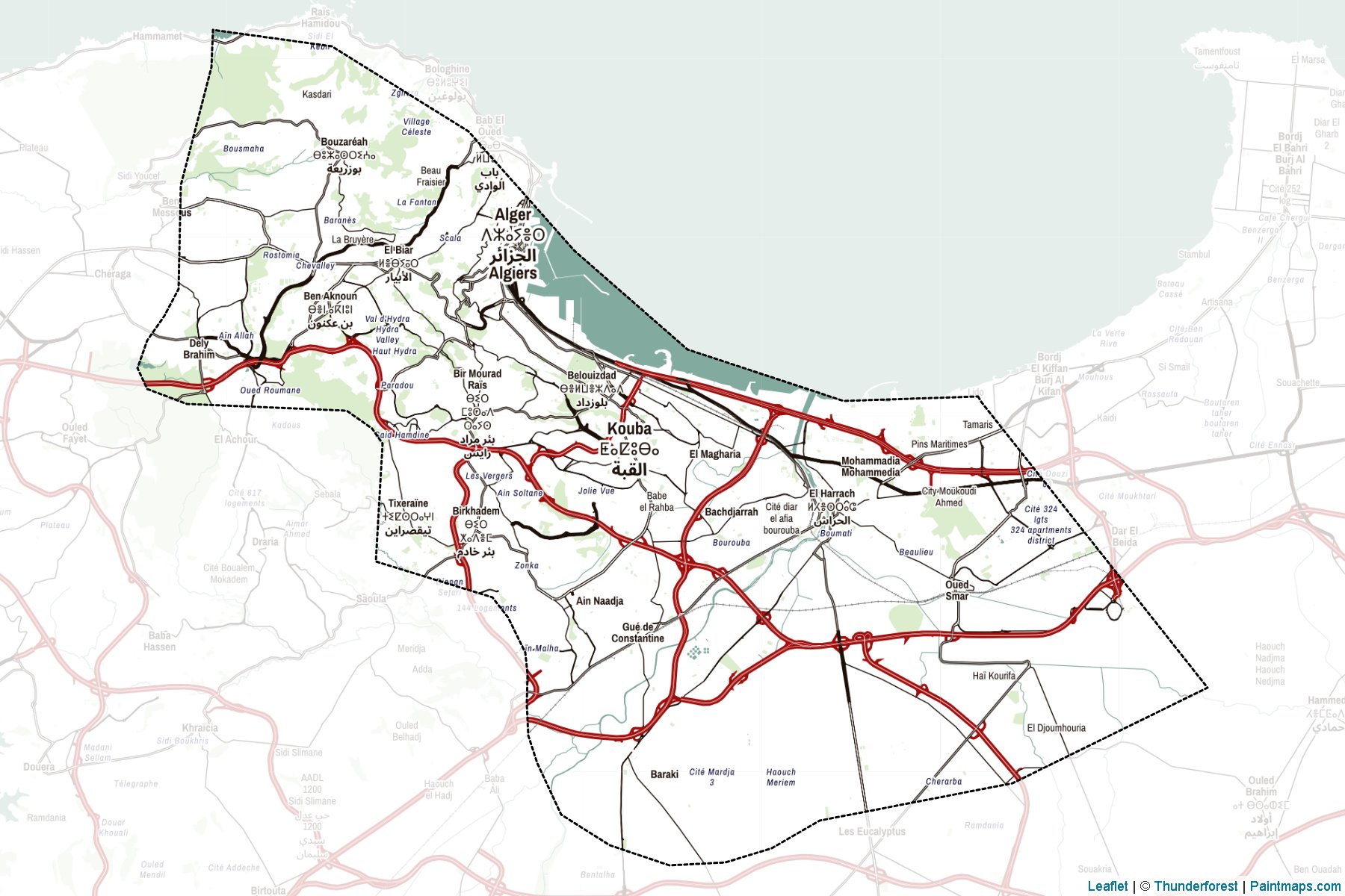 Muestras de recorte de mapas Alger (Argelia)-2