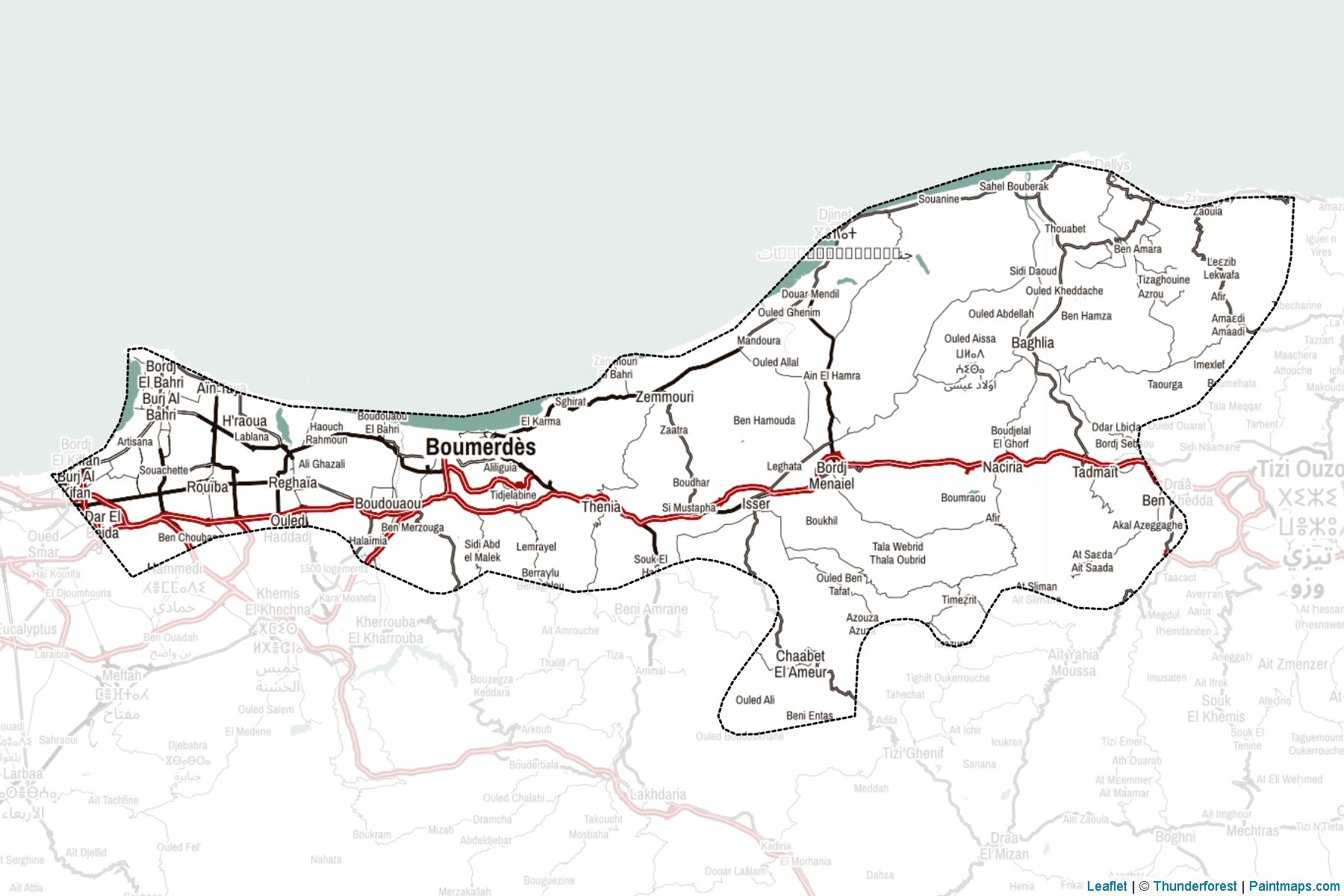 Muestras de recorte de mapas Boumerdes (Argelia)-2